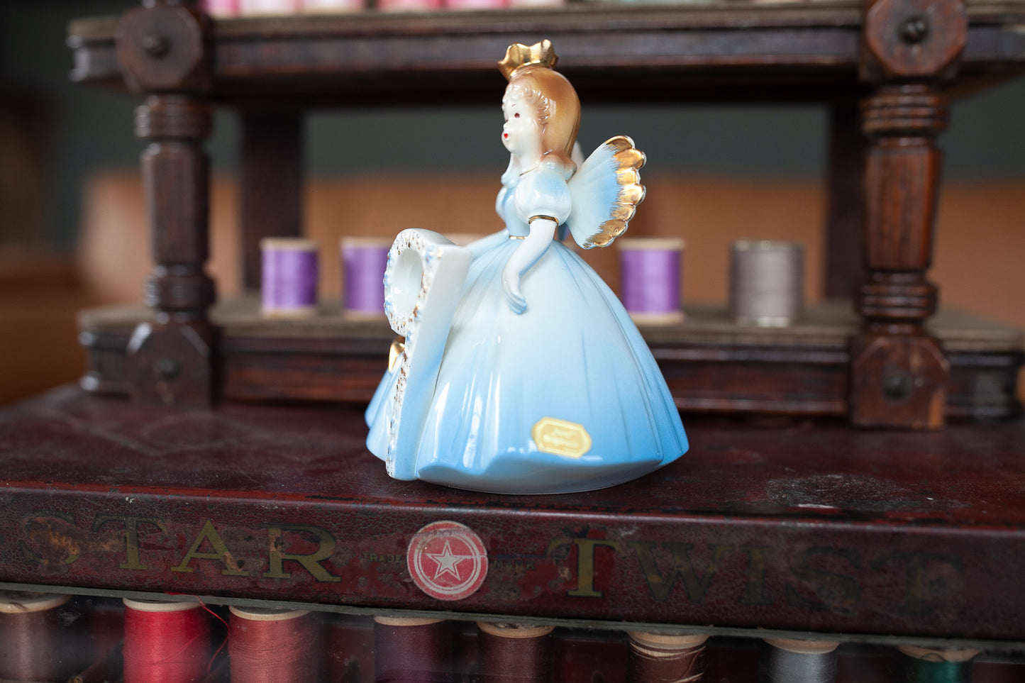 Josef Originals Vintage Birthday Angel Girl Porcelain Figurine 9 Years Old