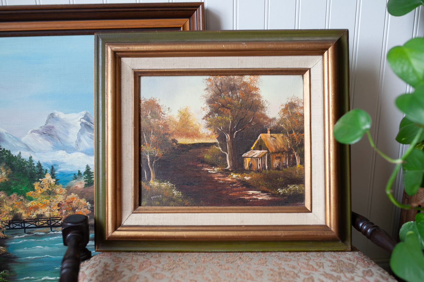 Vintage Painting -  Painting Framed- Cottage Landscape