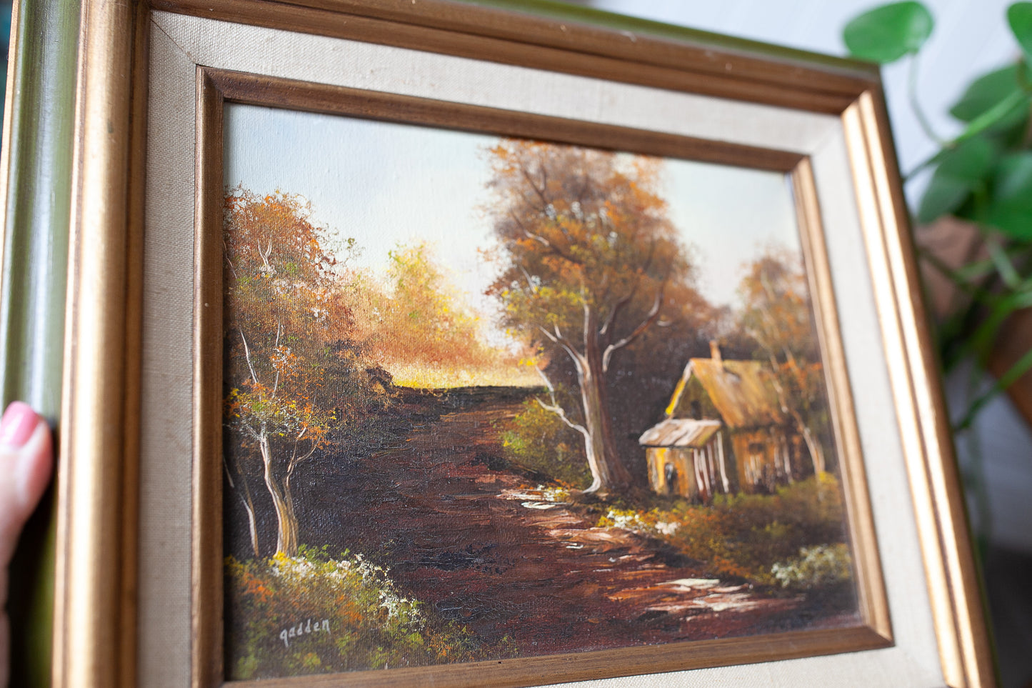 Vintage Painting -  Painting Framed- Cottage Landscape