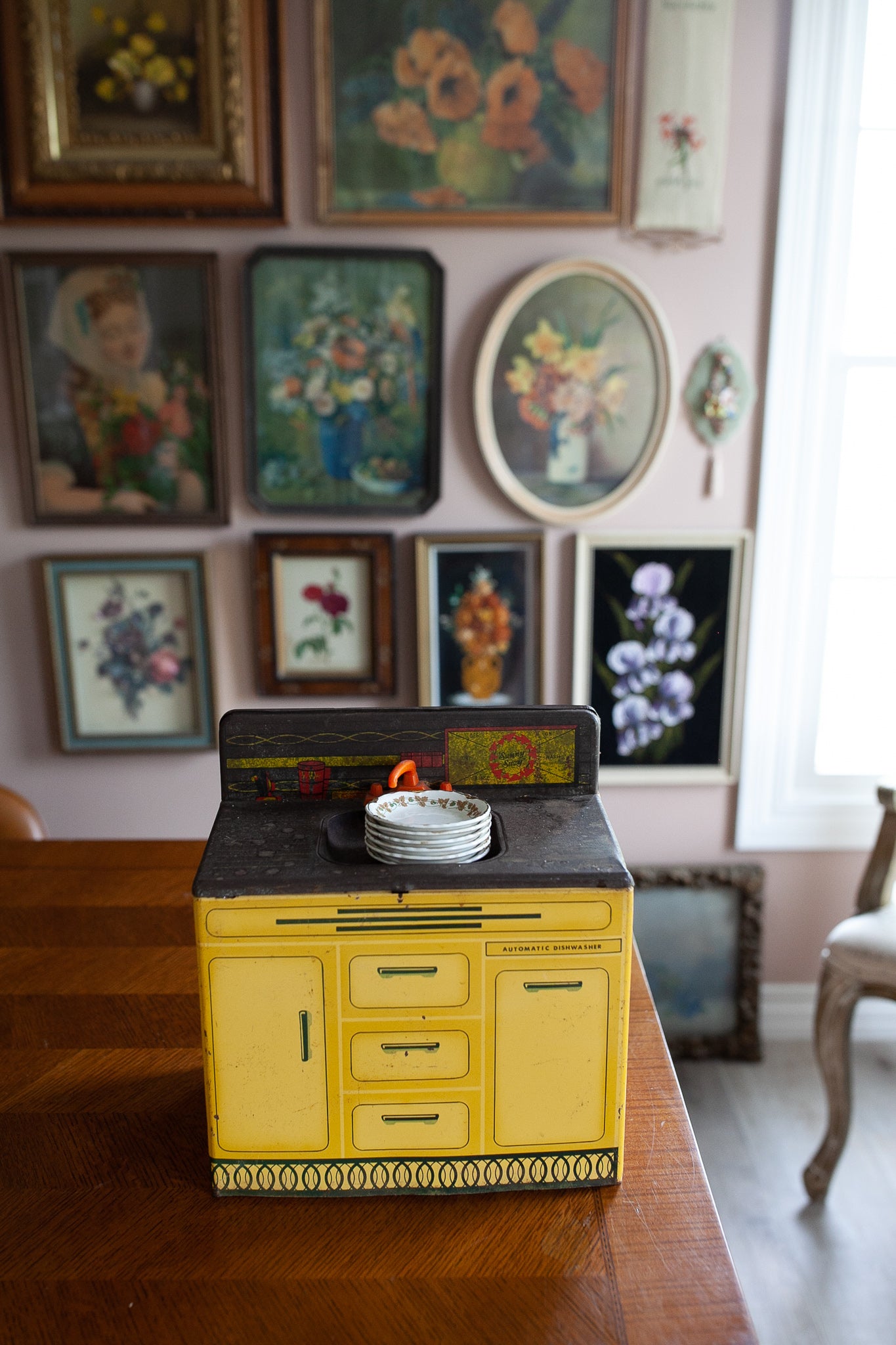 Vintage Sunny Suzy Kitchen Sink- Metal Kitchen Sink- Doll Furniture- Metal toy kitchen- Yellow