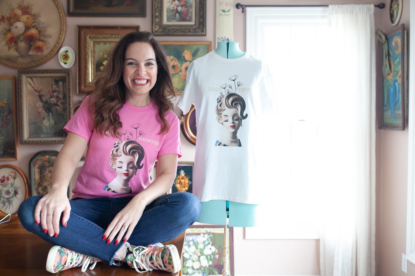Lady Head Vase T-Shirt - Head Hunter T-Shirt- The AntiqueHer Unisex Ultra Cotton Tee