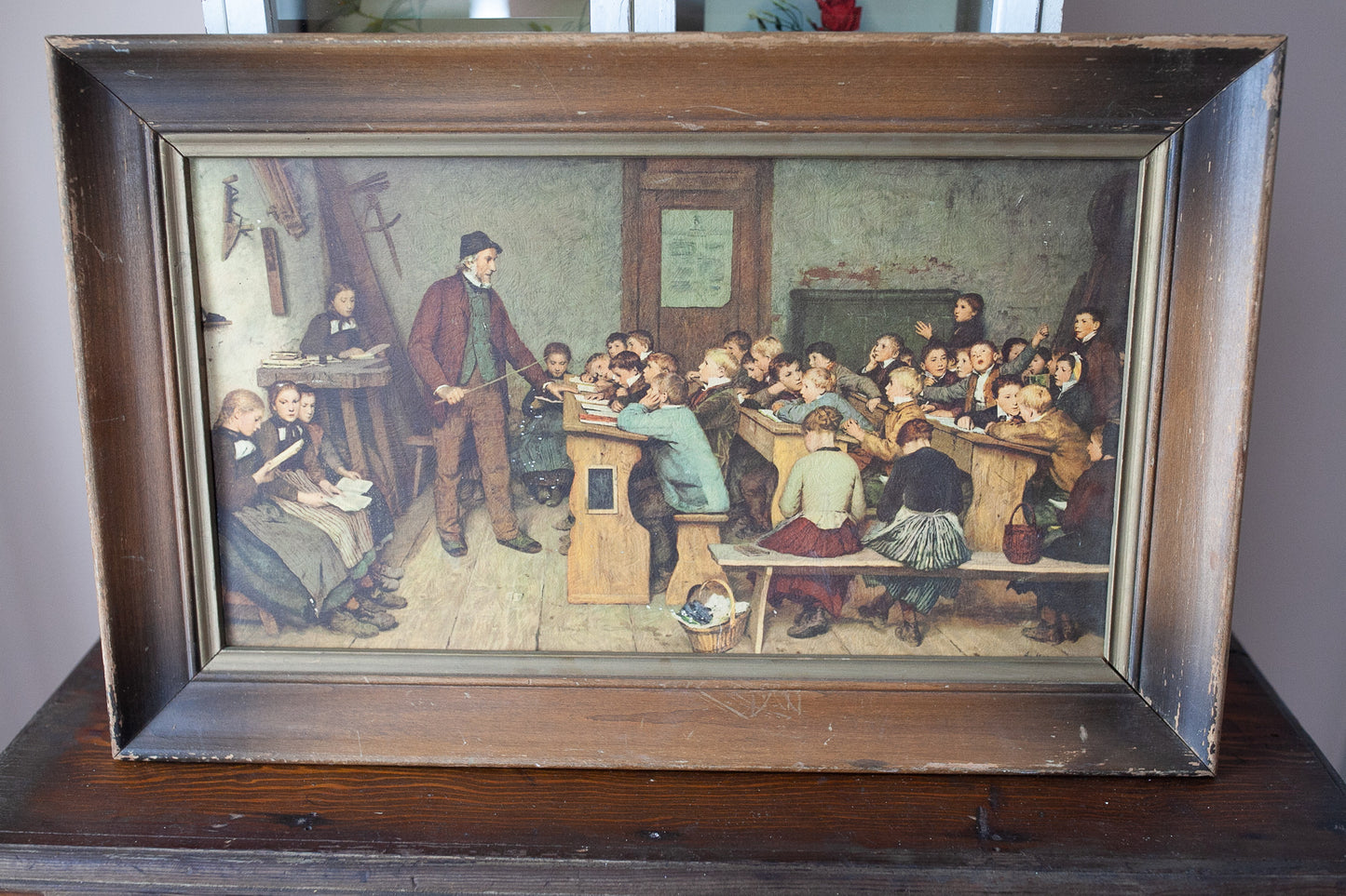 Vintage Art- Classroom Art - Vintage Schoolroom - Framed Artwork