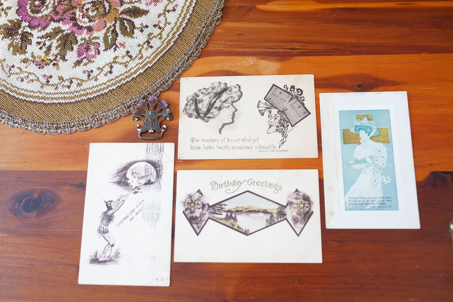 Antique Postcard- Postcards- Ephemera- The Silhouette Set