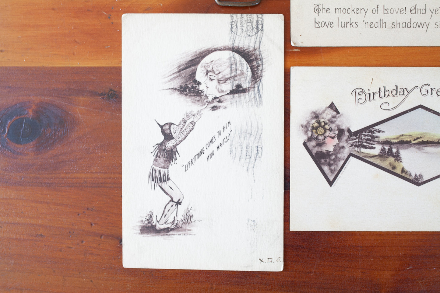 Antique Postcard- Postcards- Ephemera- The Silhouette Set