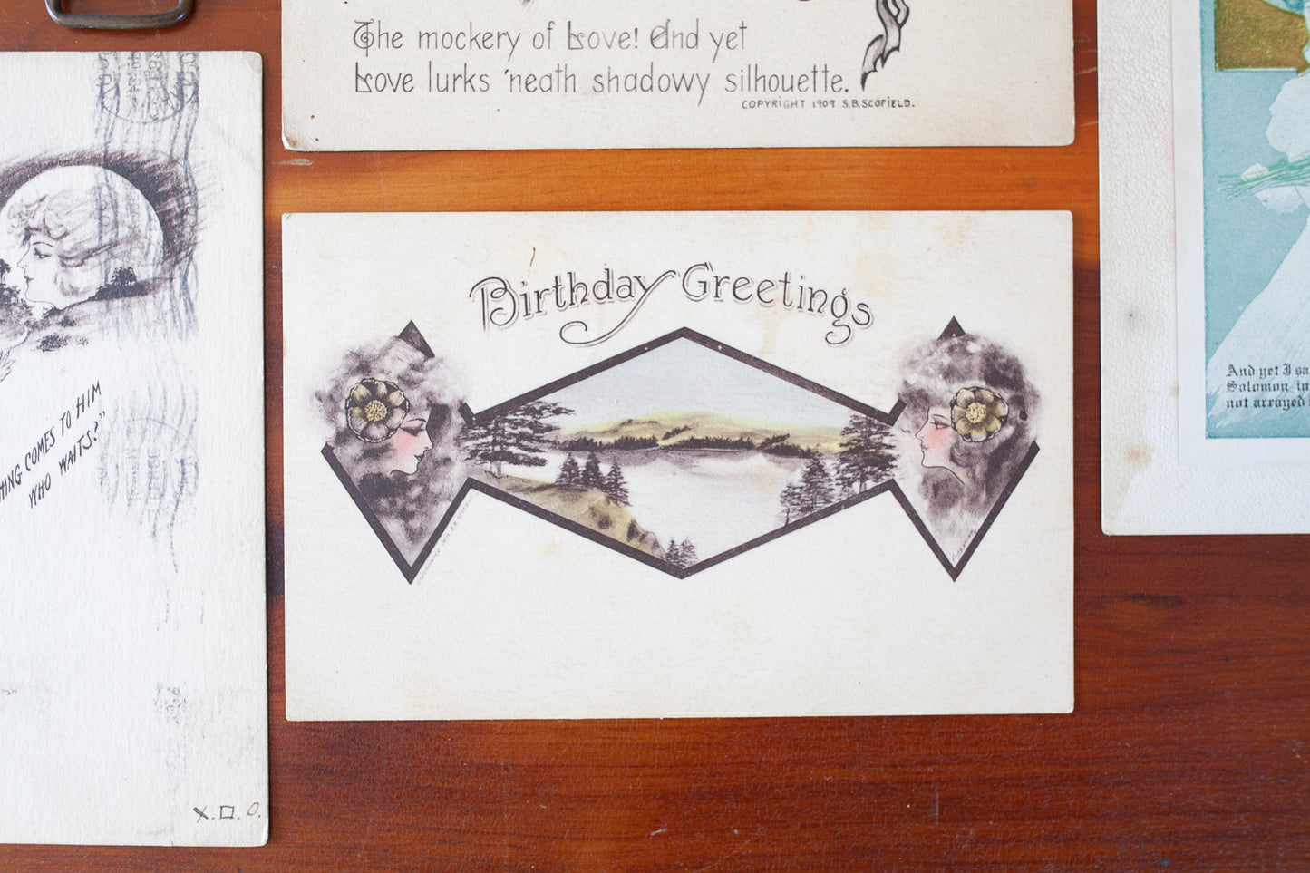 Antique Postcard- Postcards- Ephemera- The Silhouette Set