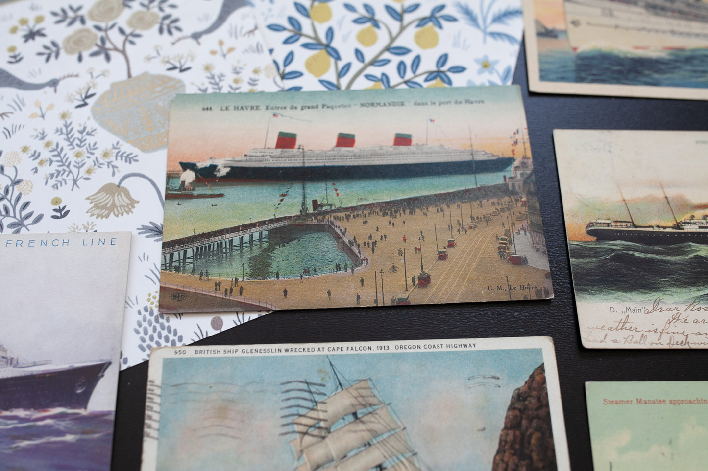 Antique Postcards- Set of 6 - Ship Postcards- Boats Nautical Postcards