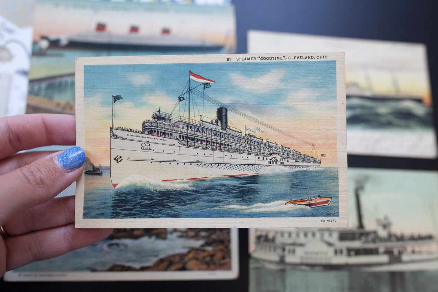 Antique Postcards- Set of 6 - Ship Postcards- Boats Nautical Postcards