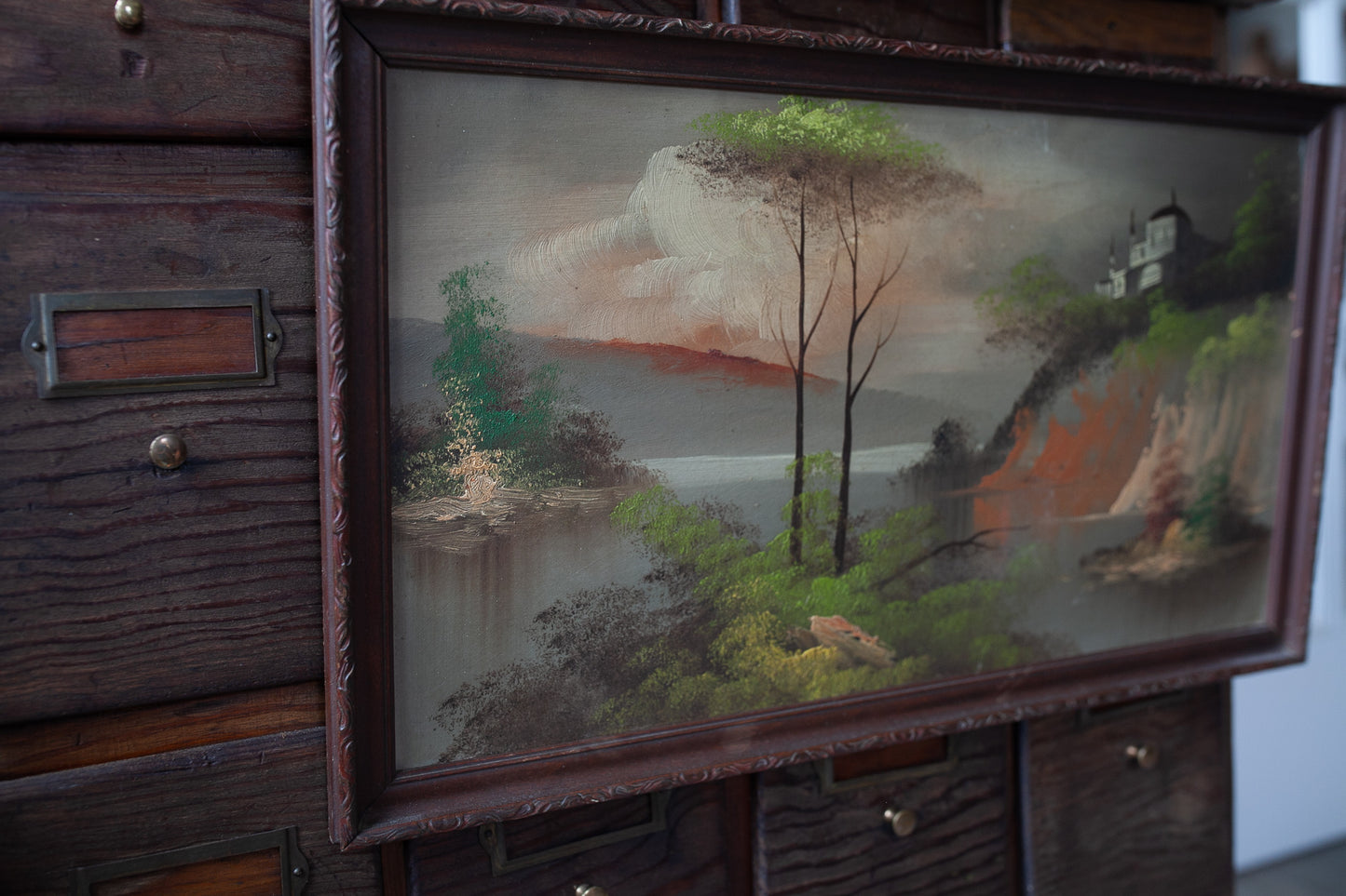Vintage painting- Landscape painting - Vintage Artwork- Moody Landscape