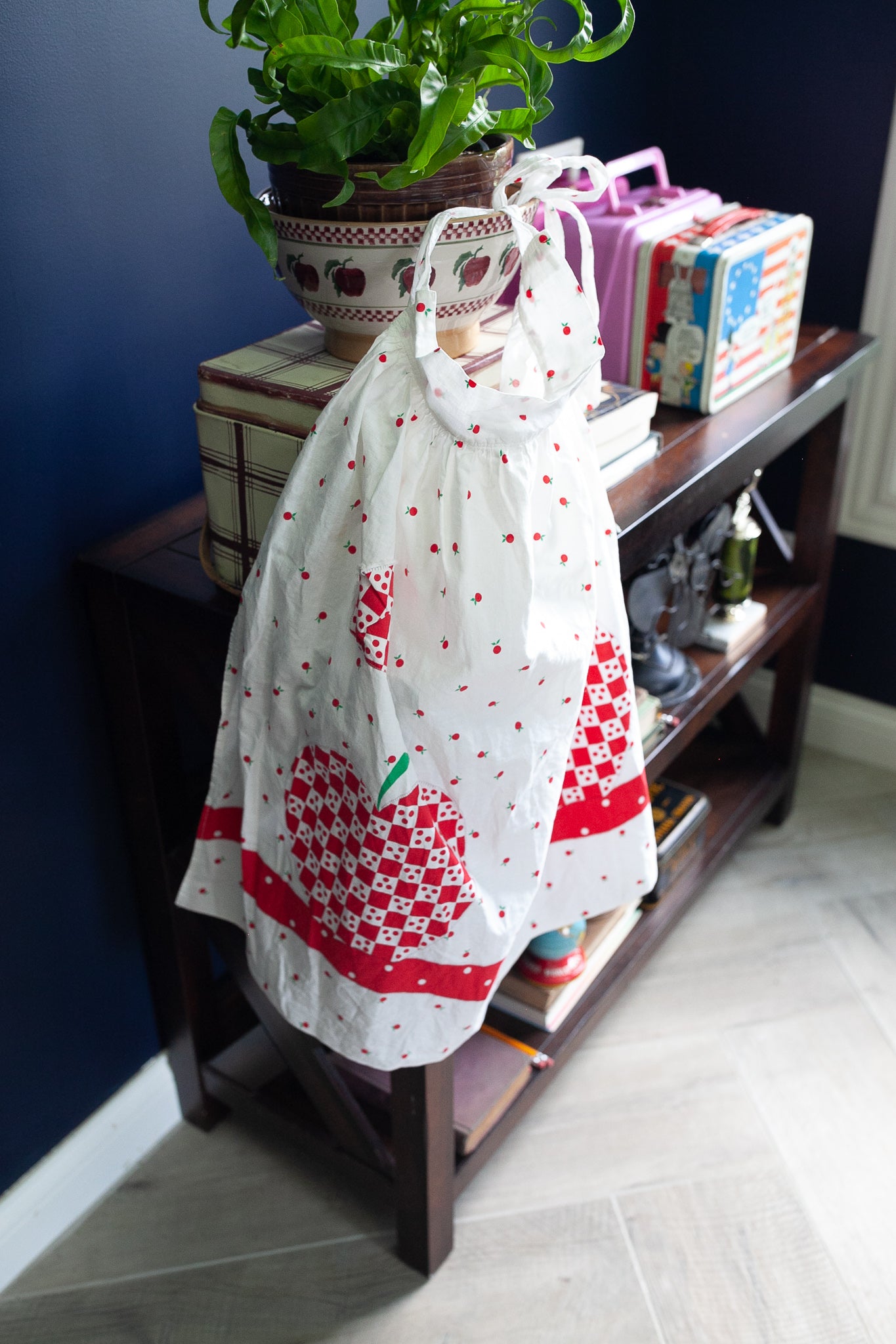 Vintage Apron- Half Apron - Apple apron