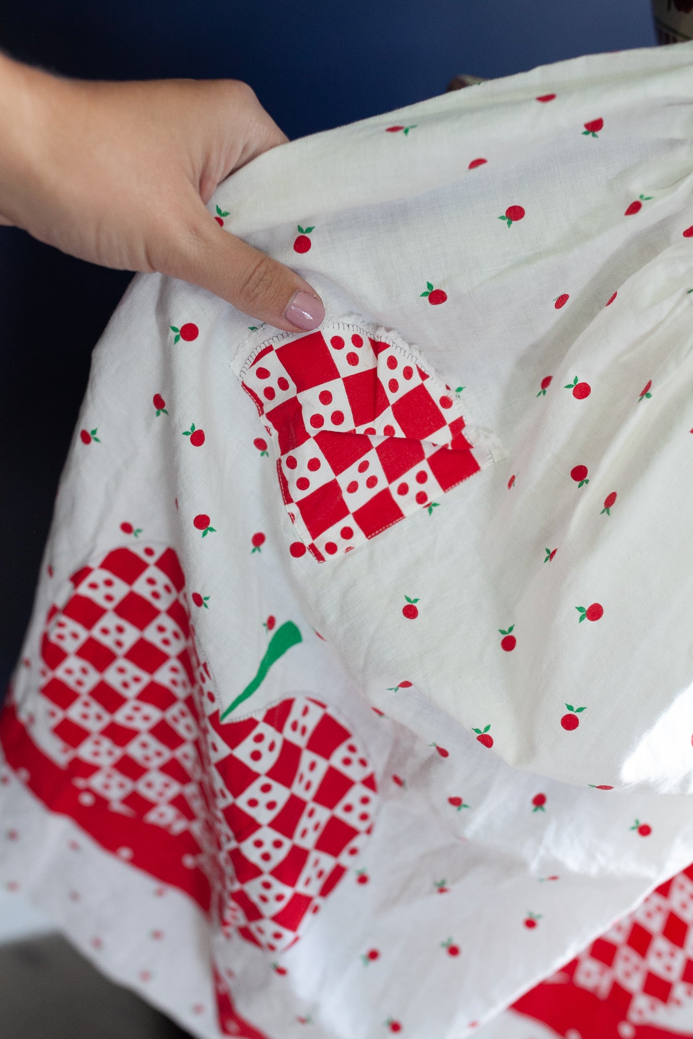 Vintage Apron- Half Apron - Apple apron