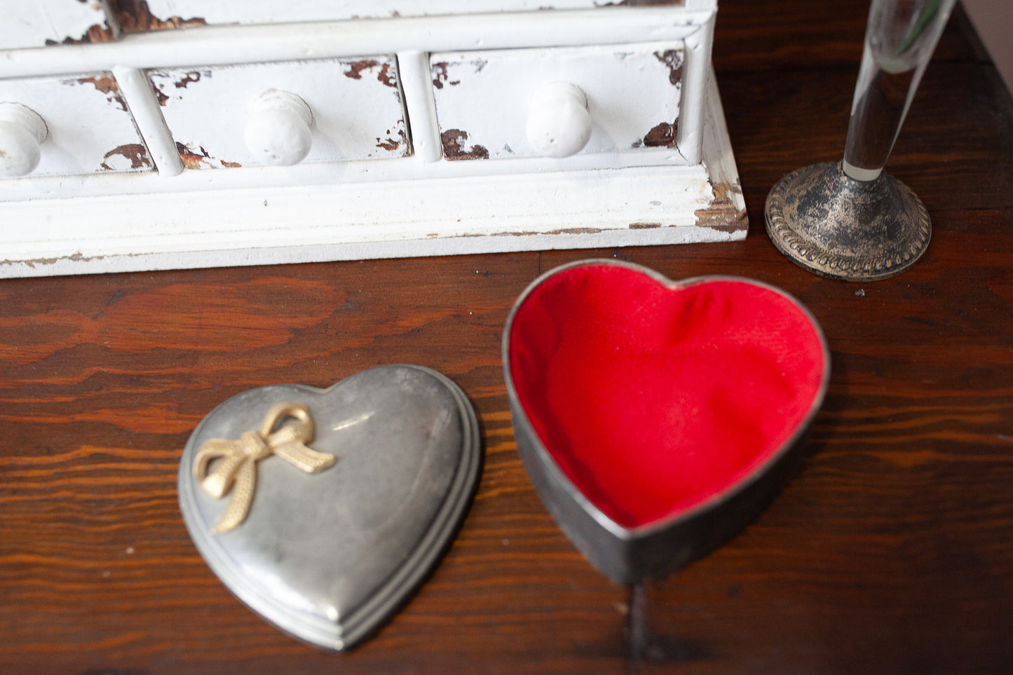 Vintage Heart - Heart Box - Trinket Box