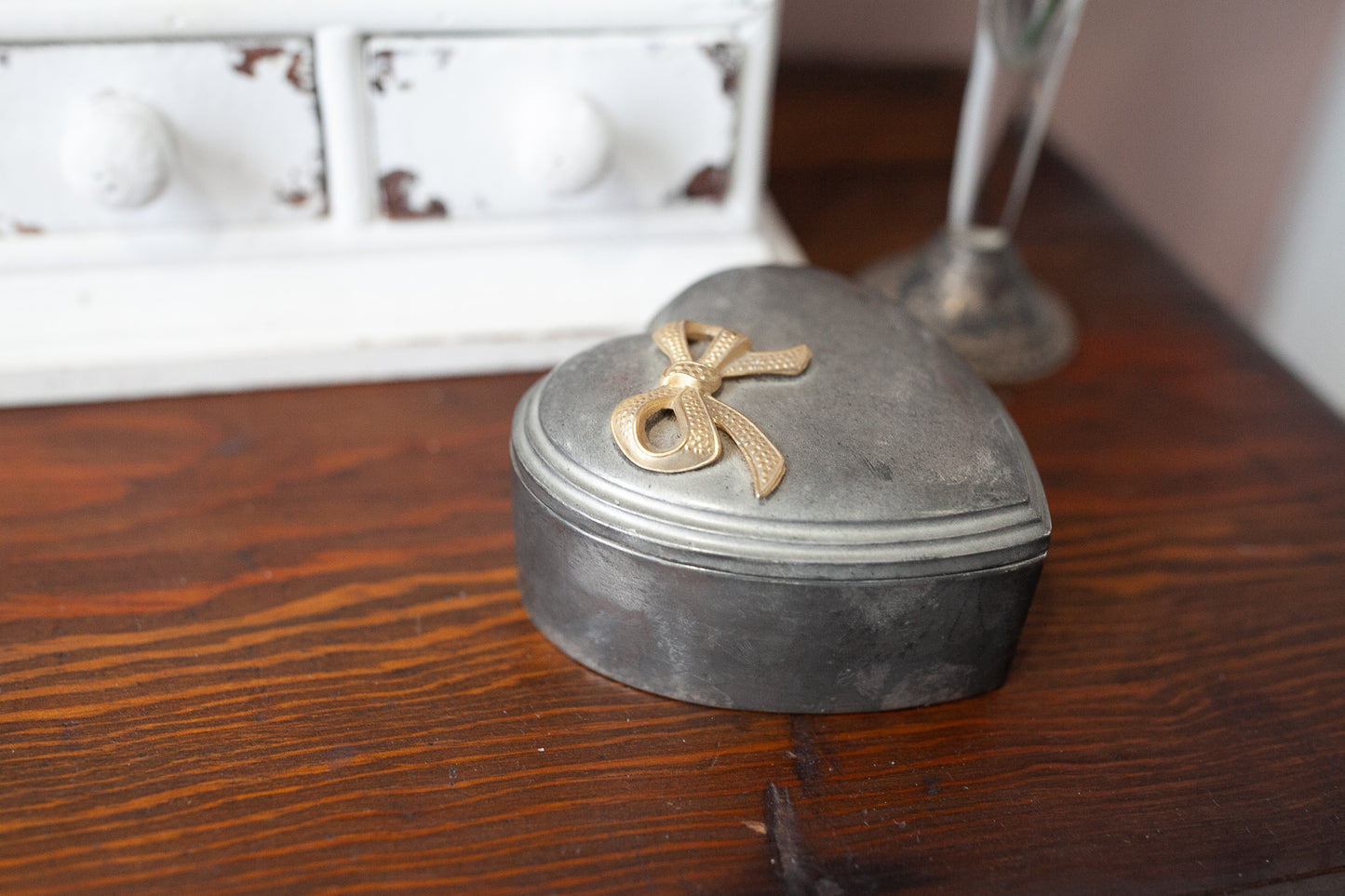 Vintage Heart - Heart Box - Trinket Box
