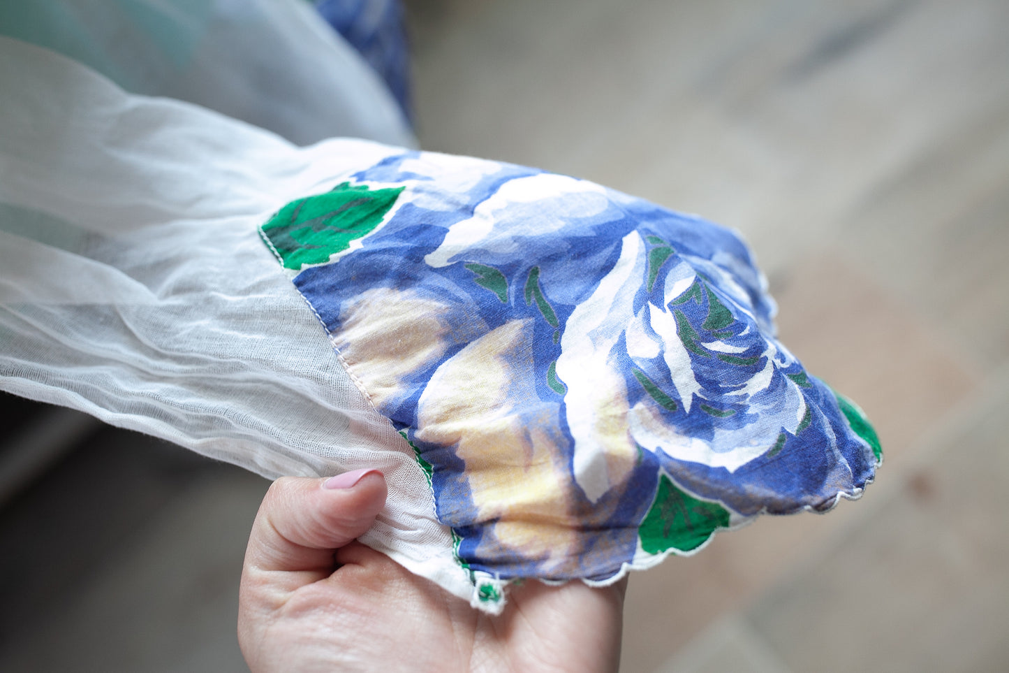 Vintage Apron- Half Apron- Gauzy Apron- Floral