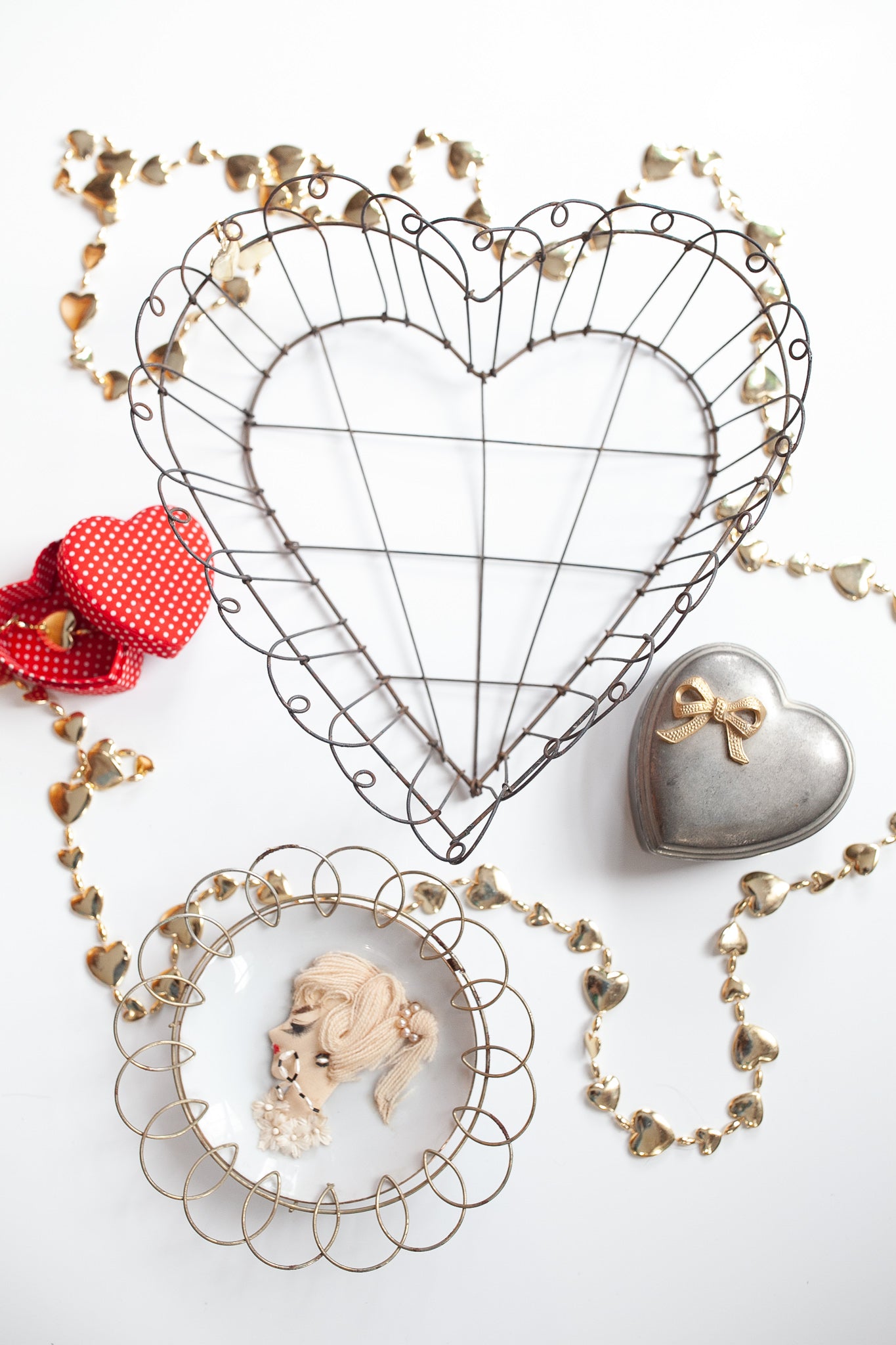 Vintage Heart - Heart Box - Trinket Box