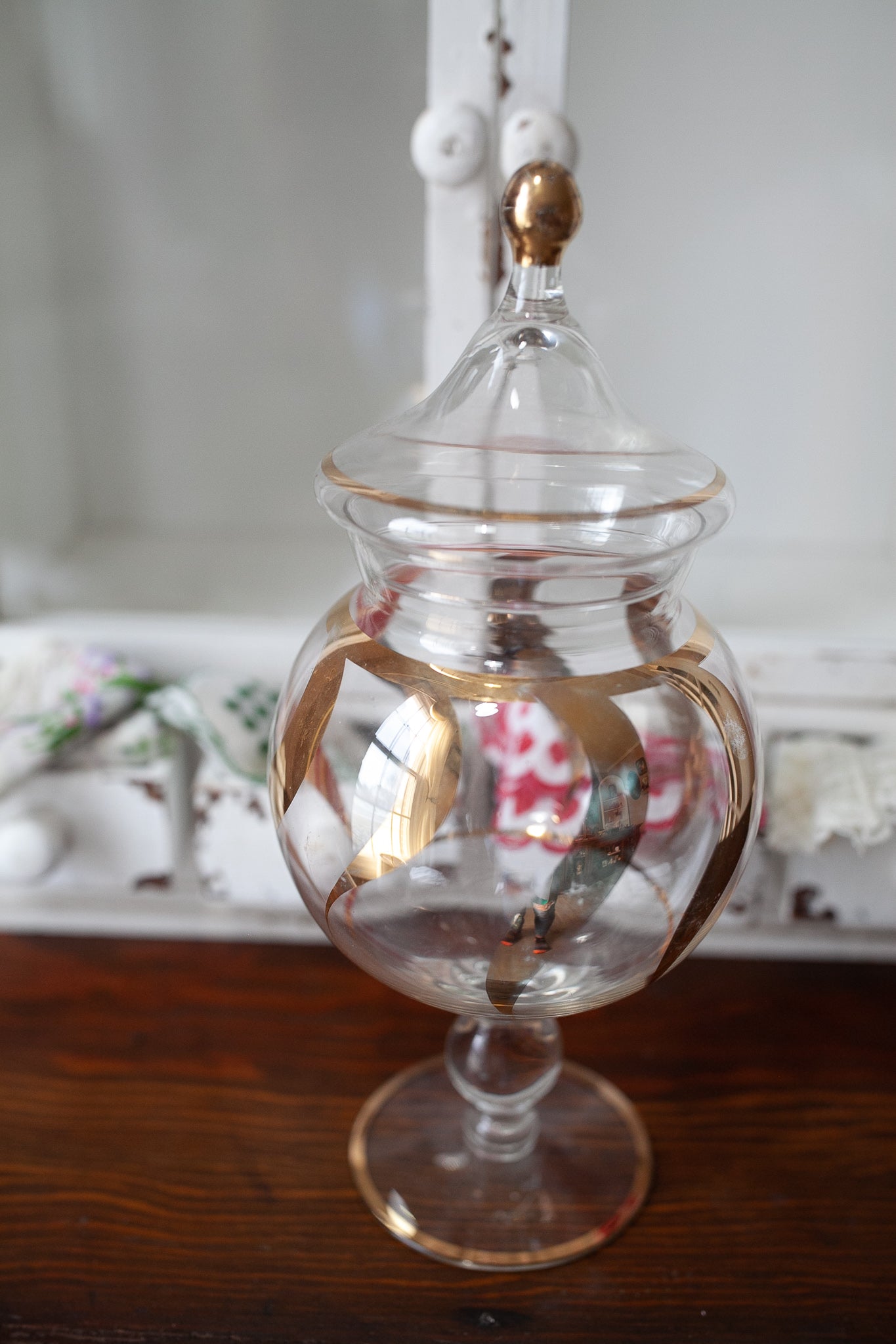 Vintage Glass Jar - Lidded Jar