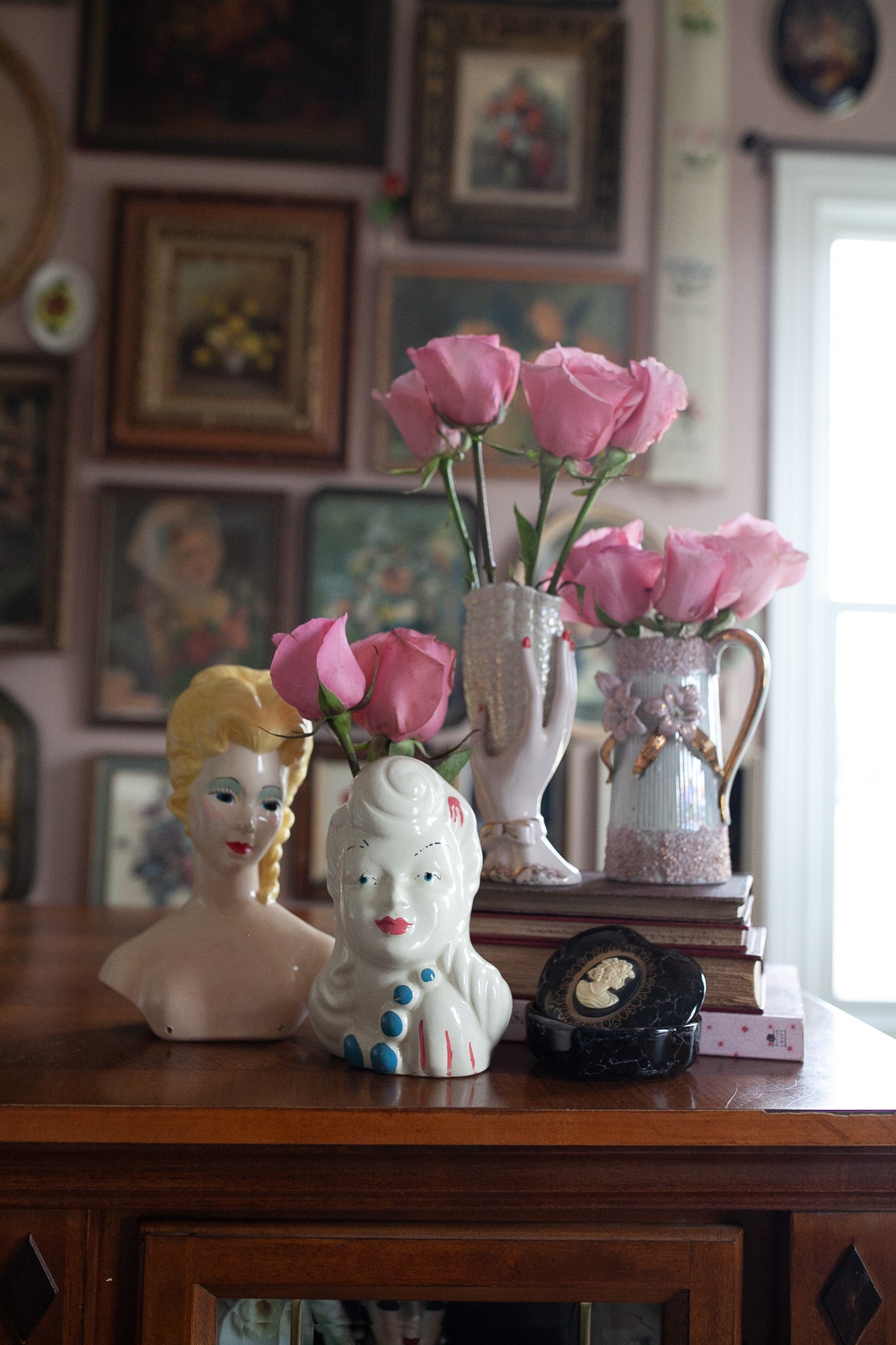 Vintage Lady Head Vase - Glamour Girl Head Vase