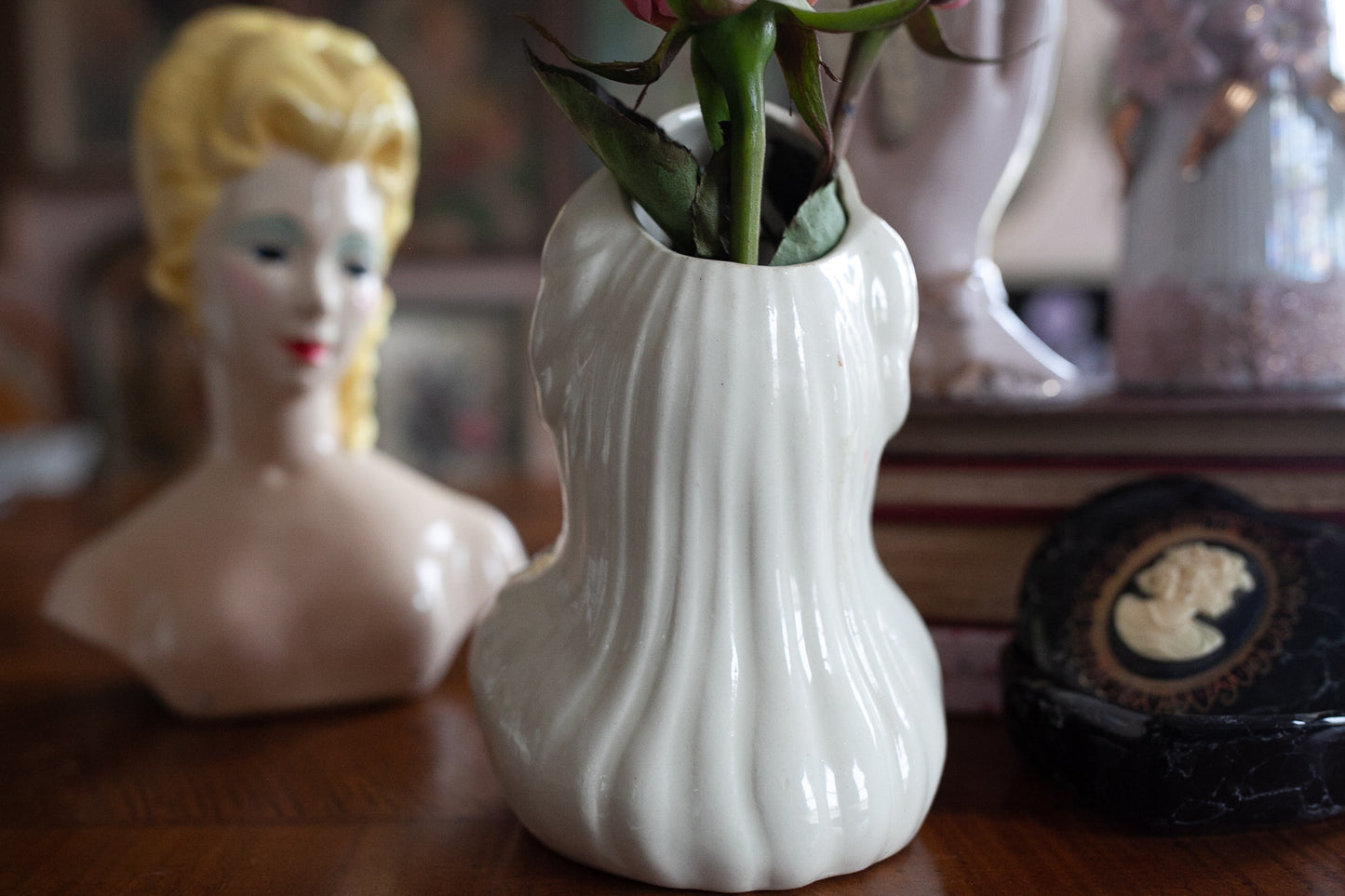 Vintage Lady Head Vase - Glamour Girl Head Vase