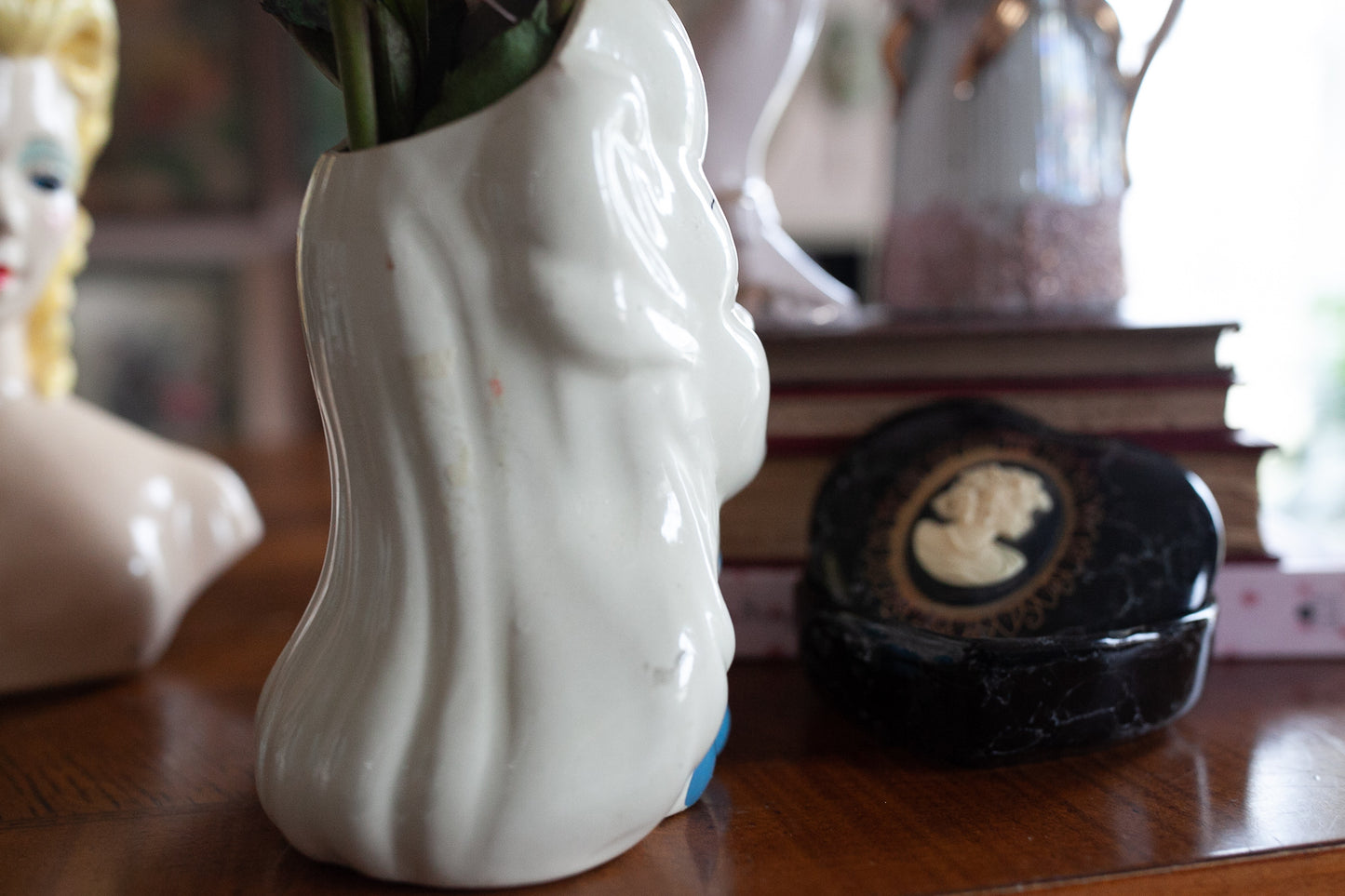 Vintage Lady Head Vase - Glamour Girl Head Vase