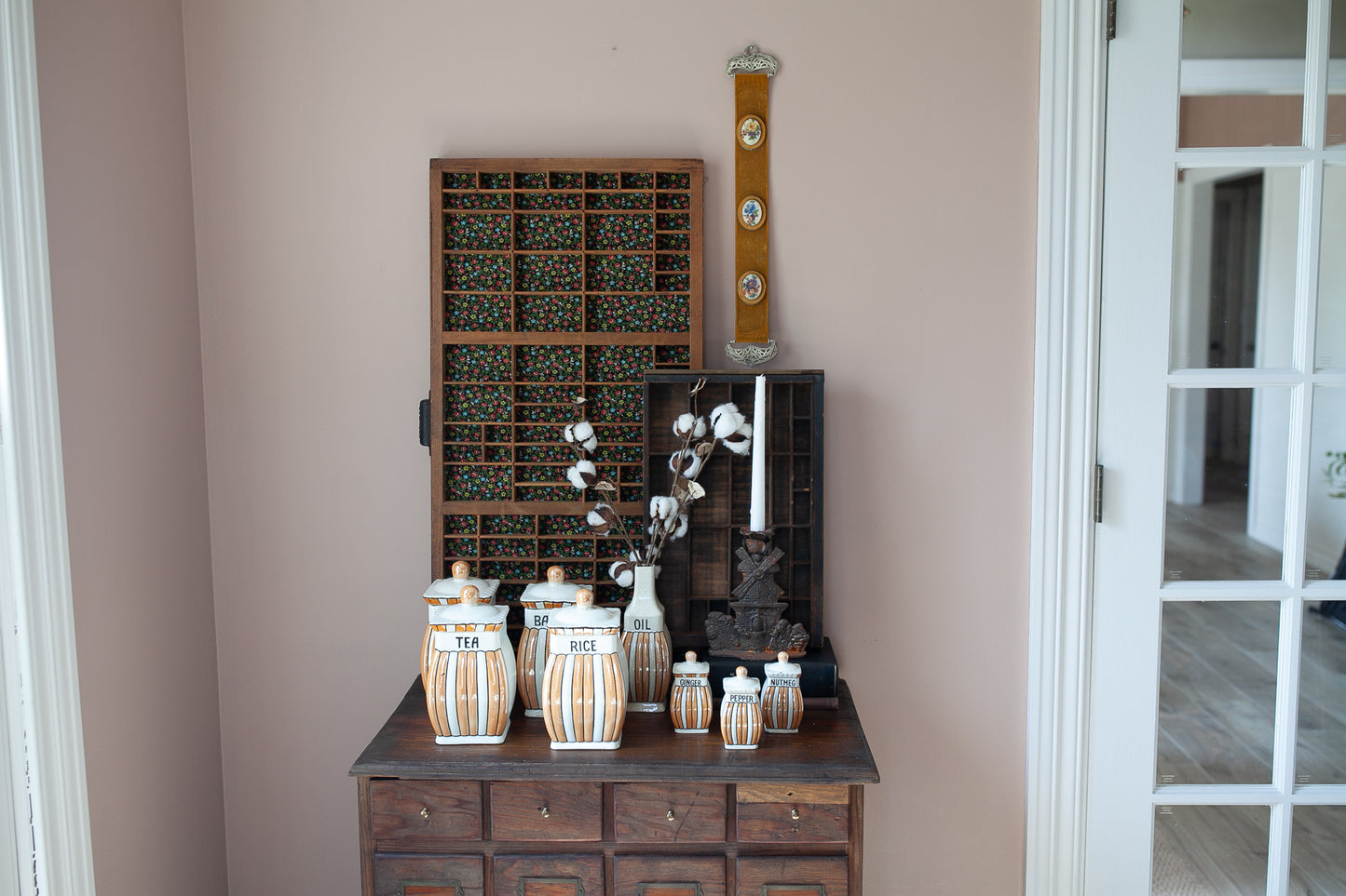 Vintage Lusterware Canister Set -Orange Lusterware Made in Germany -Vintage Kitchen