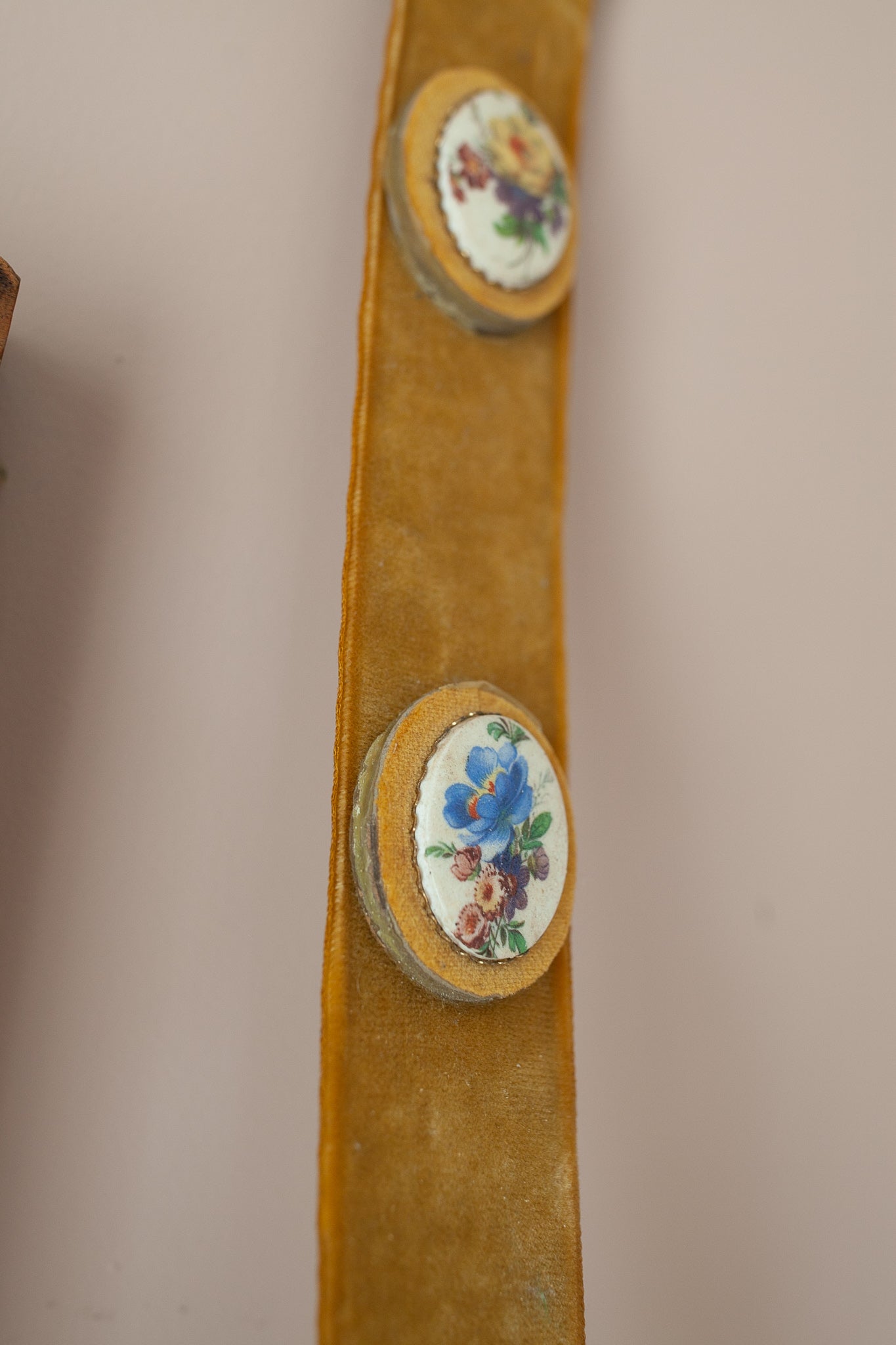 Vintage Floral- Hanging Artwork - Yellow Velvet