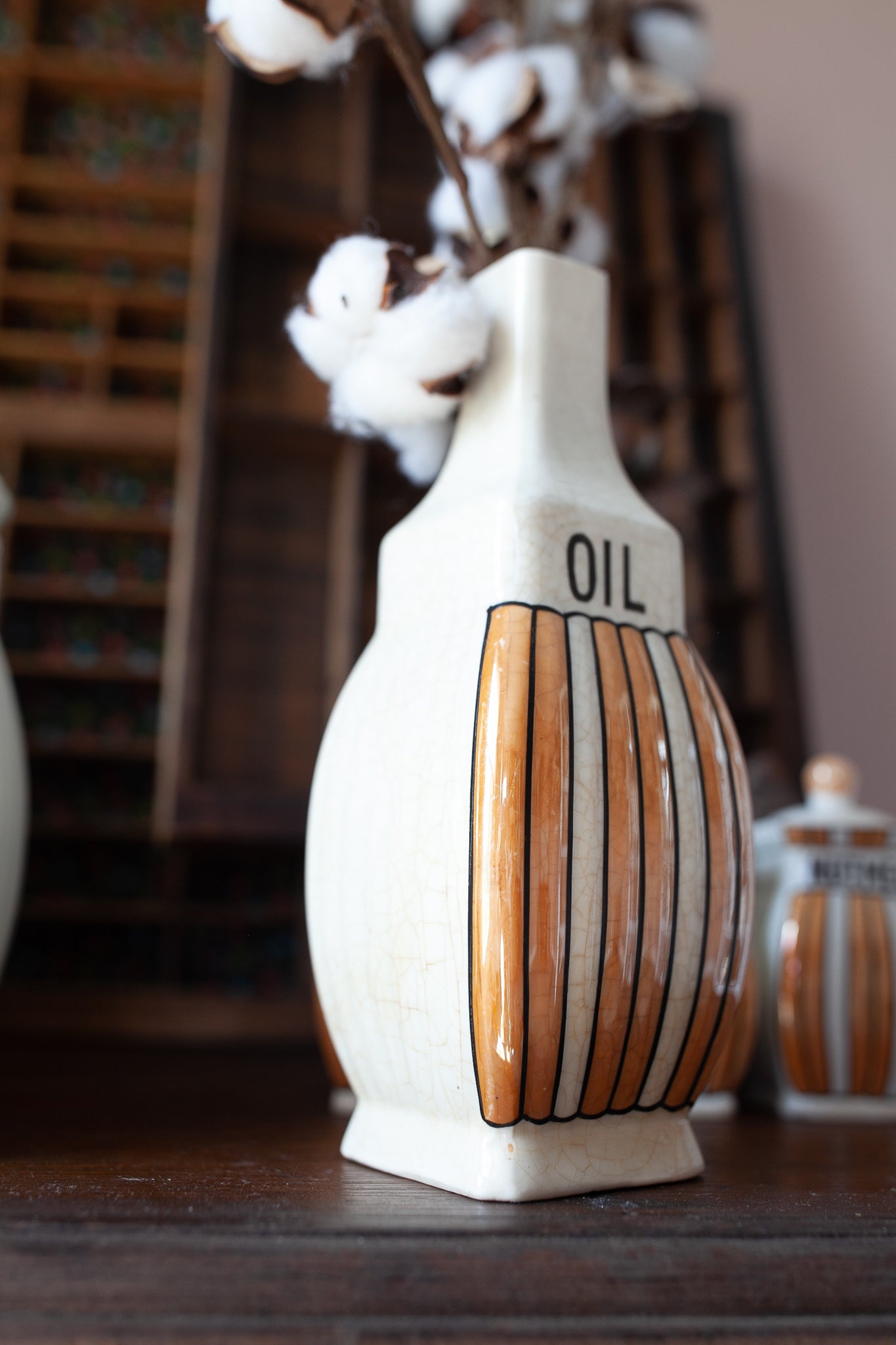 Vintage Lusterware Canister Set -Orange Lusterware Made in Germany -Vintage Kitchen