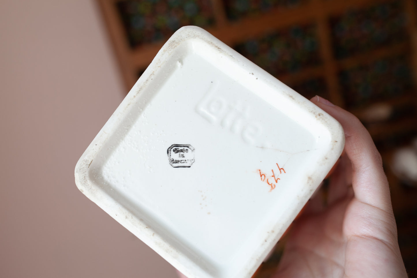 Vintage Lusterware Canister Set -Orange Lusterware Made in Germany -Vintage Kitchen