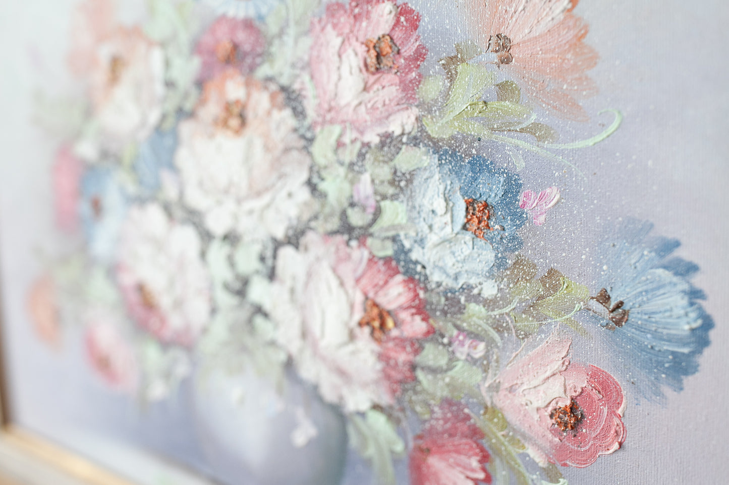 Vintage Framed Floral - Flower Painting - Floral Canvas