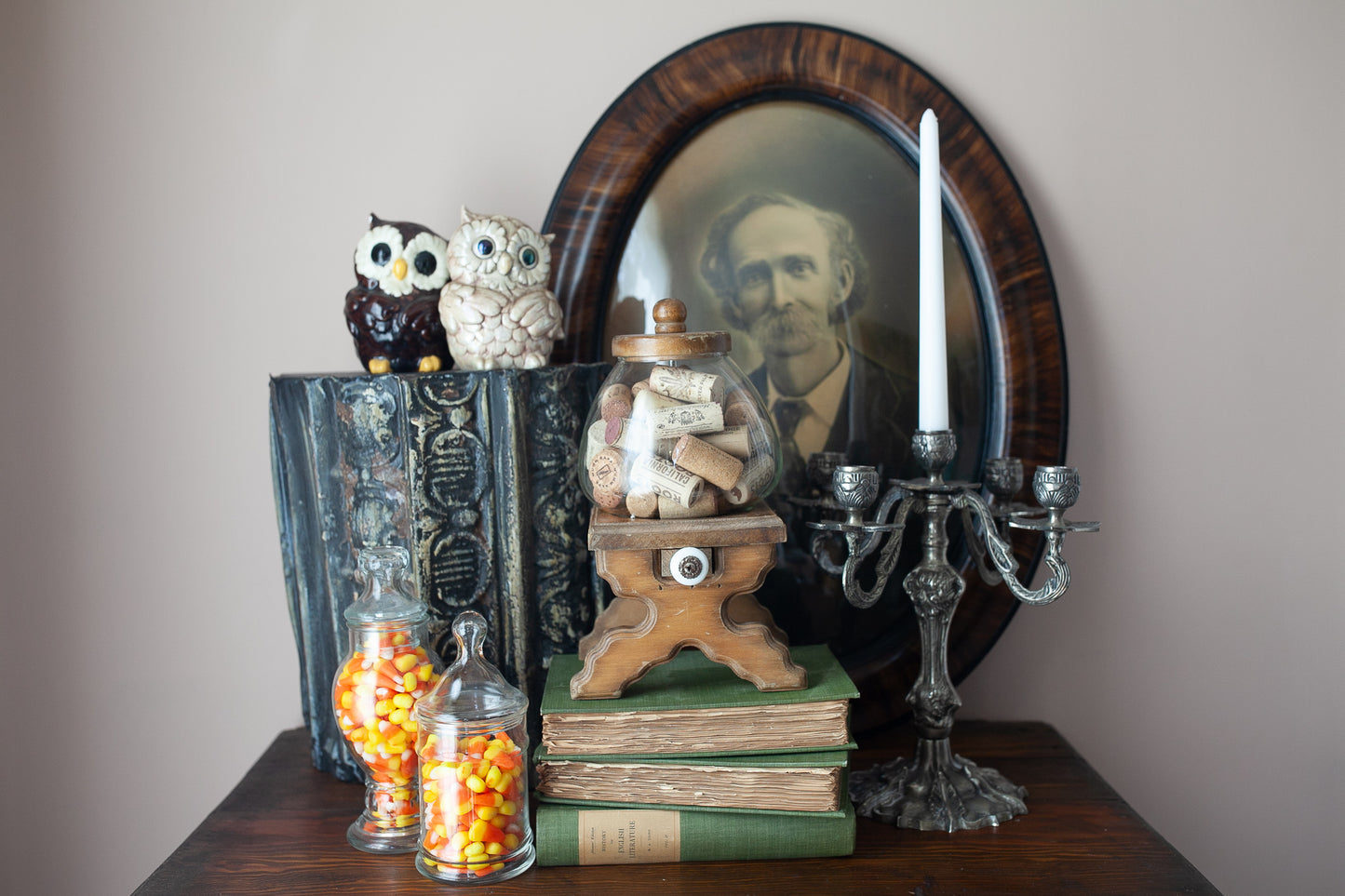 Antique framed photograph- Male Portrait - Mustache Man