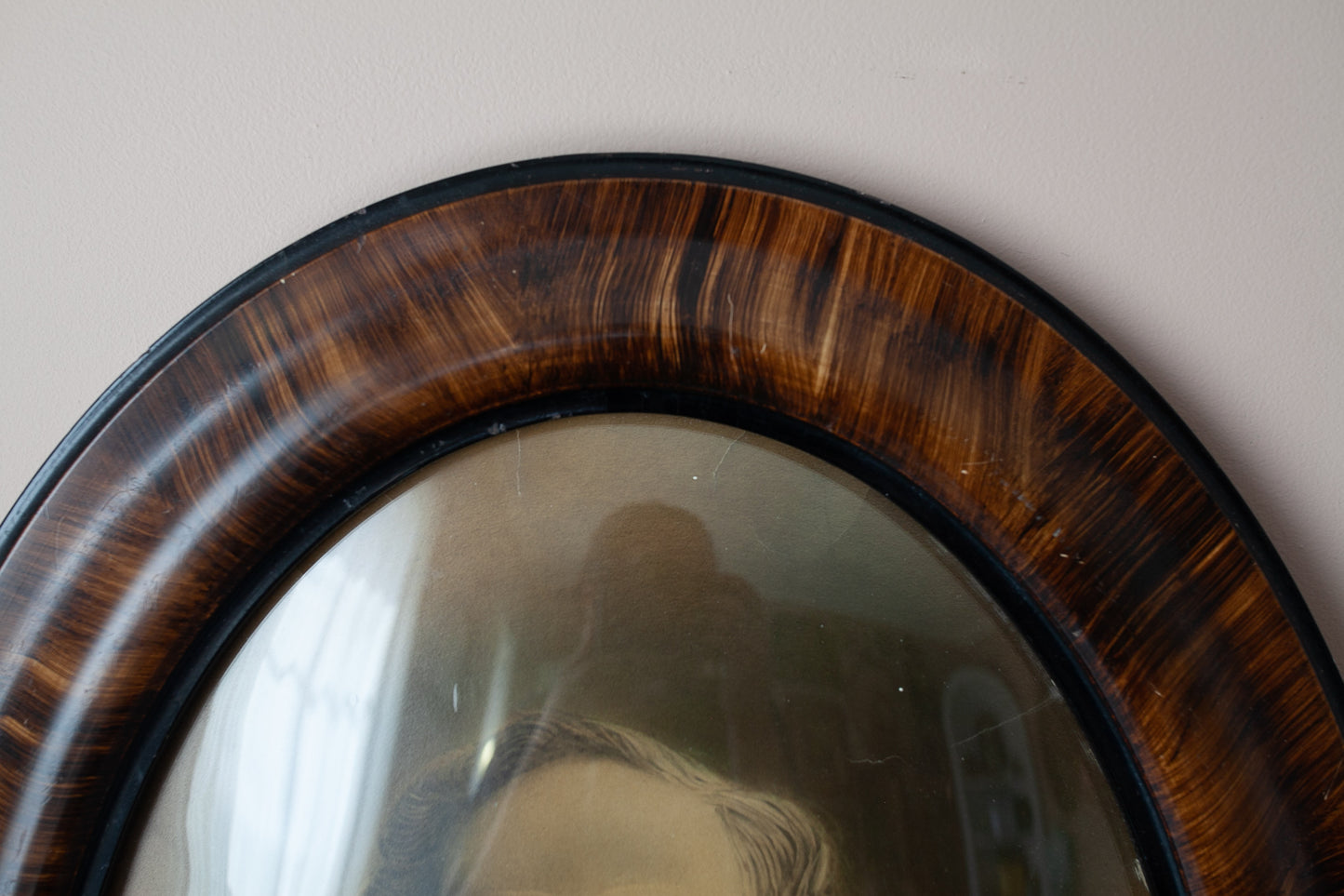 Antique framed photograph- Male Portrait - Mustache Man