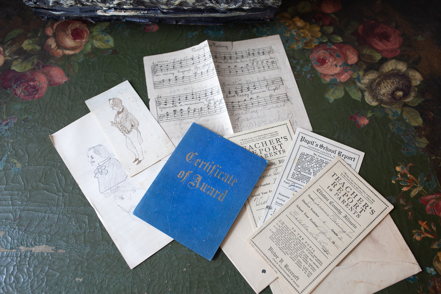 1940s Paper Ephemera- School Report Cards- Vintage Ephemera