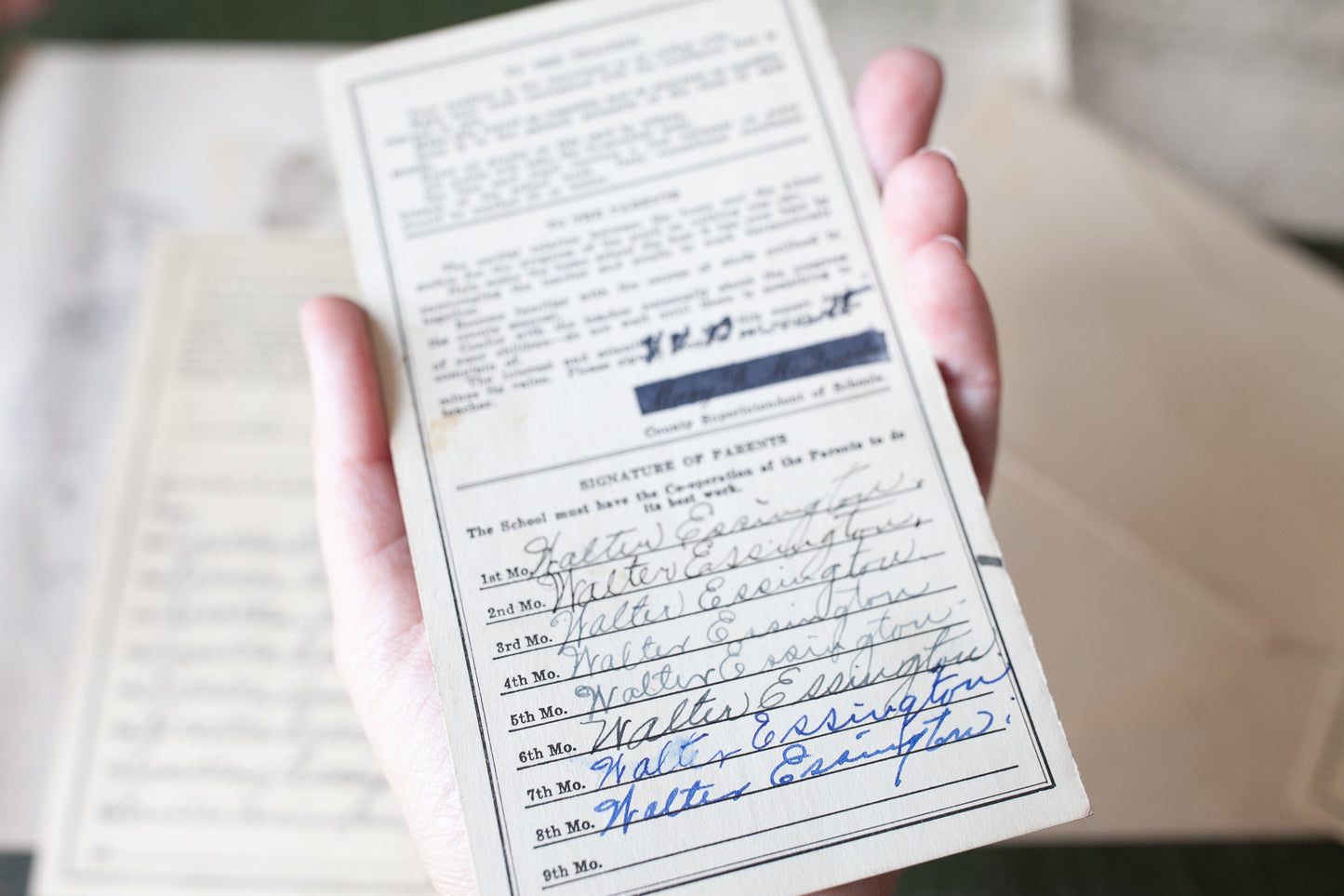 1940s Paper Ephemera- School Report Cards- Vintage Ephemera