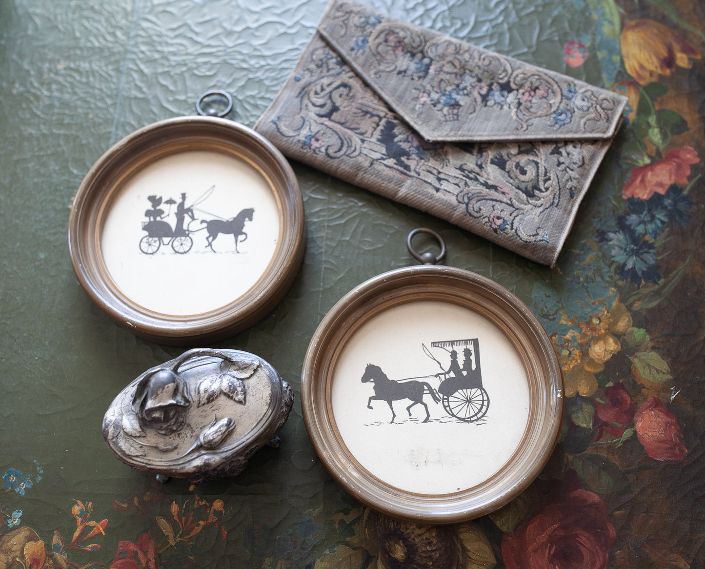 Vintage Tapestry Purse- Clutch Envelope Folded Purse