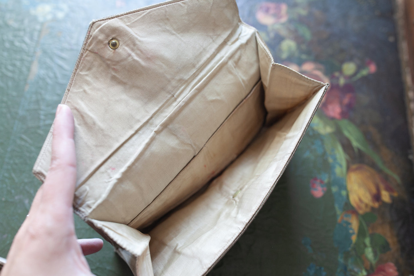 Vintage Tapestry Purse- Clutch Envelope Folded Purse