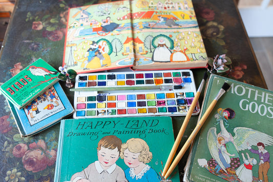 Happy Land Drawing and Painting Book- Artbook- Paintings - Vintage Book- Painting