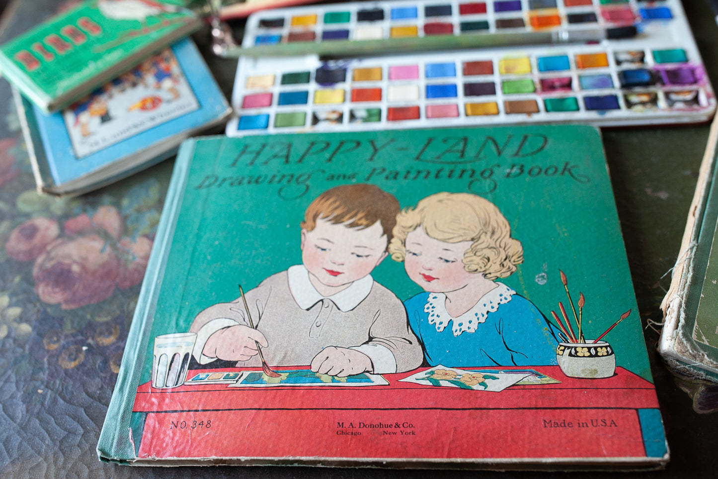 Happy Land Drawing and Painting Book- Artbook- Paintings - Vintage Book- Painting