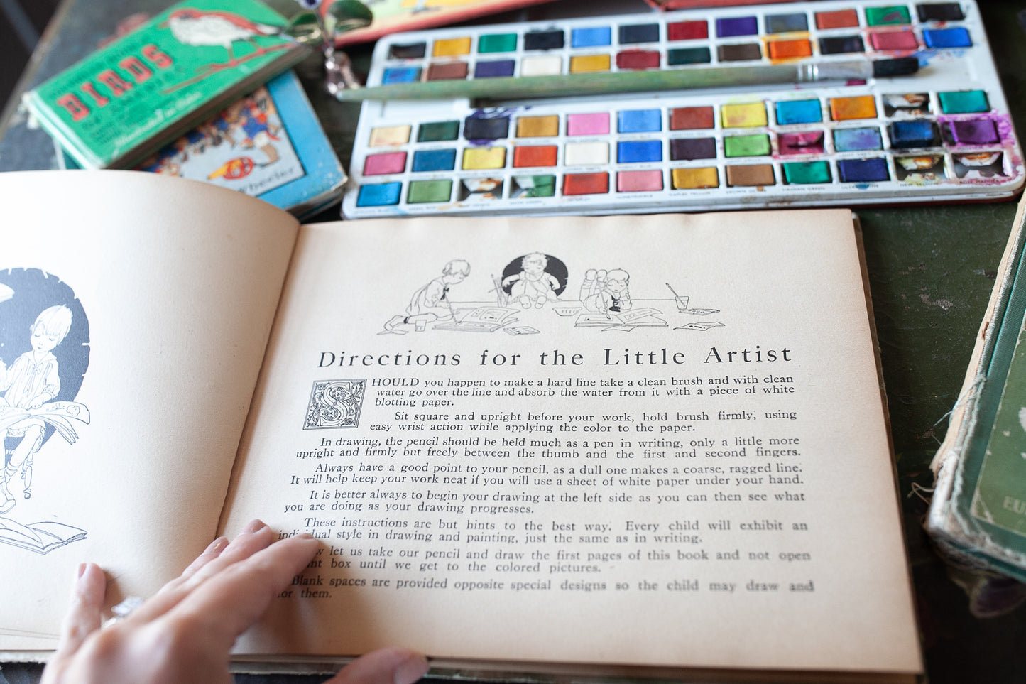 Happy Land Drawing and Painting Book- Artbook- Paintings - Vintage Book- Painting