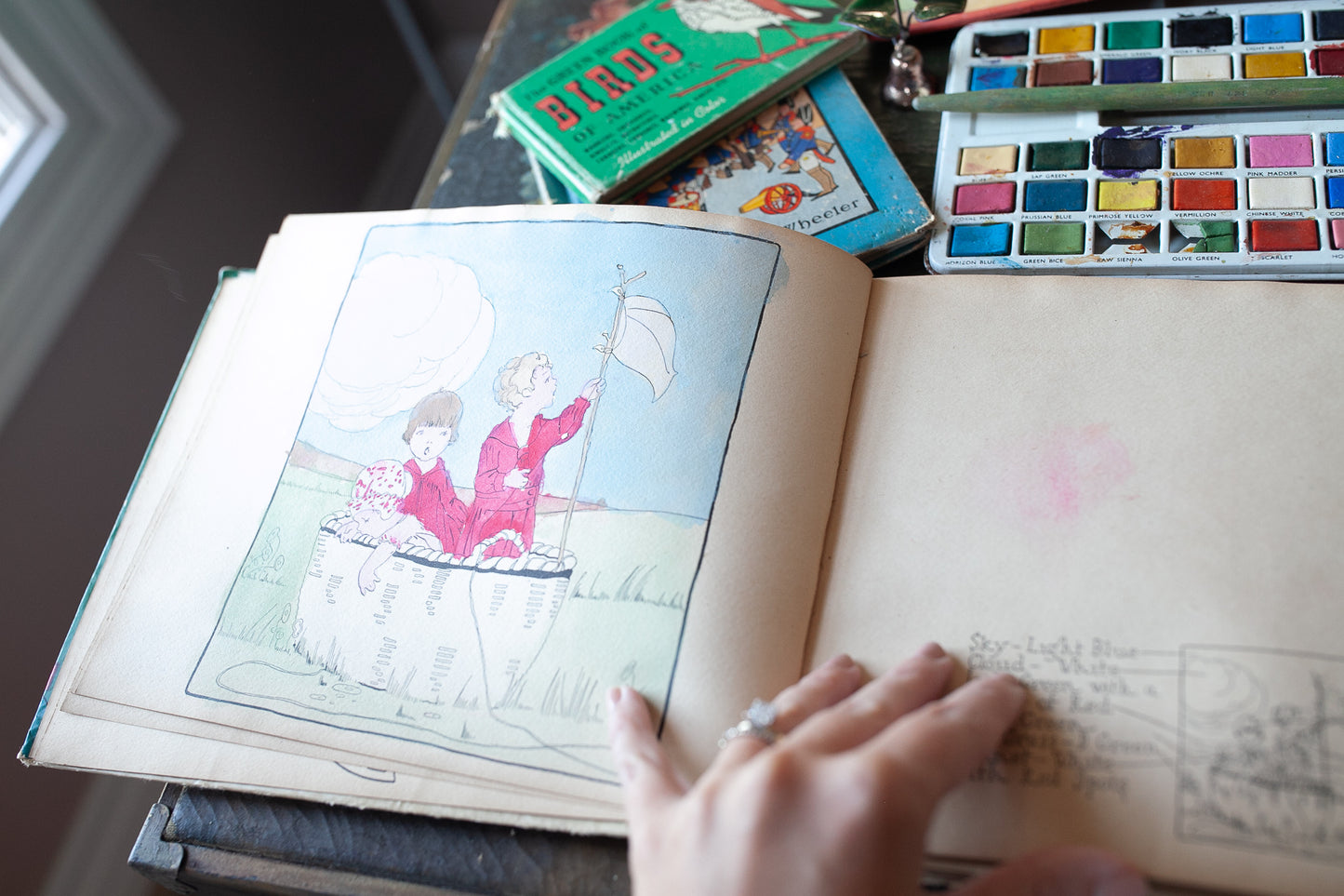 Happy Land Drawing and Painting Book- Artbook- Paintings - Vintage Book- Painting