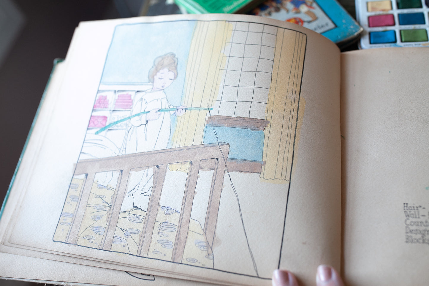 Happy Land Drawing and Painting Book- Artbook- Paintings - Vintage Book- Painting