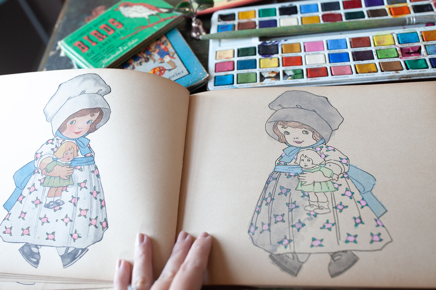 Happy Land Drawing and Painting Book- Artbook- Paintings - Vintage Book- Painting