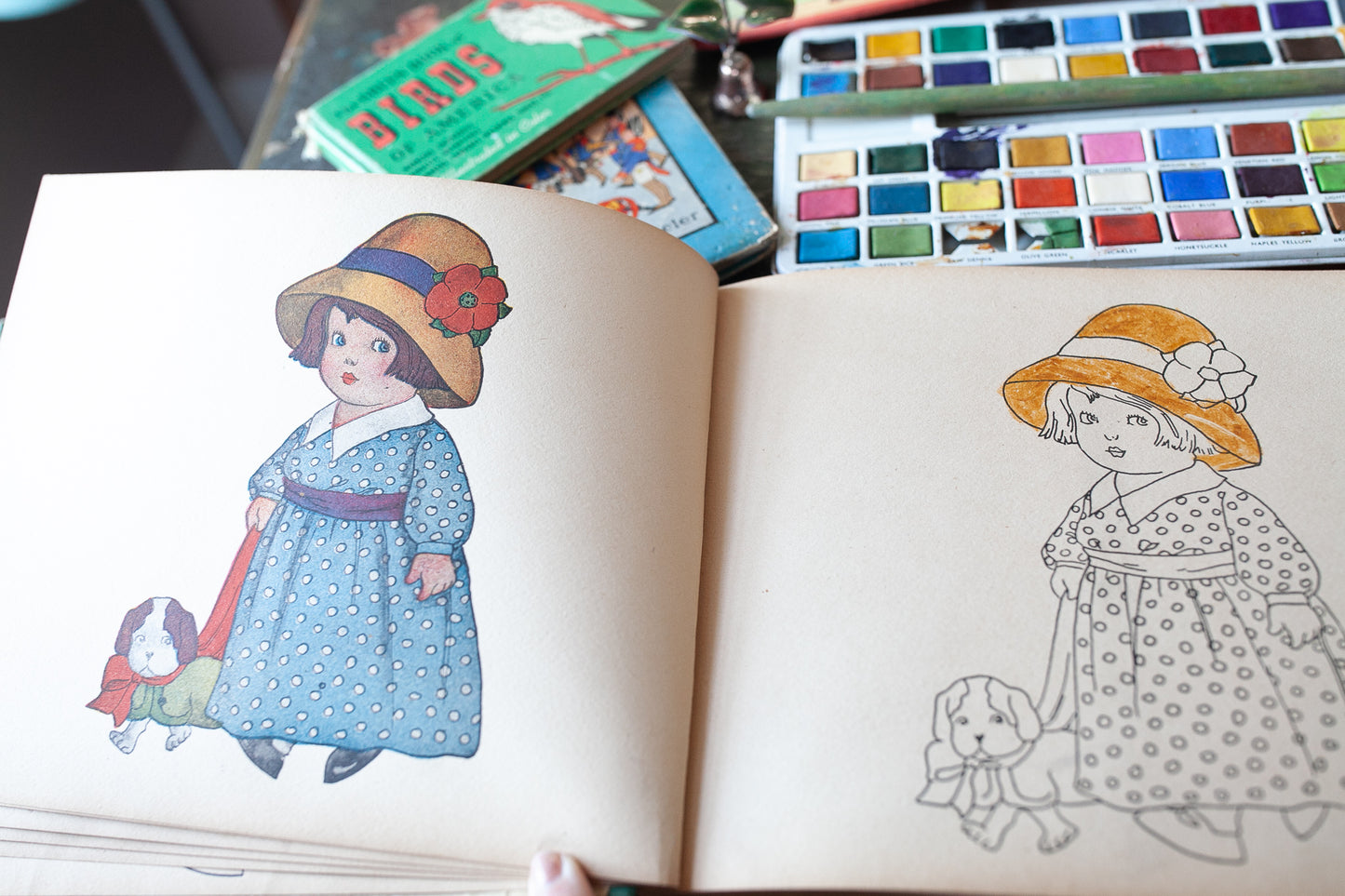 Happy Land Drawing and Painting Book- Artbook- Paintings - Vintage Book- Painting