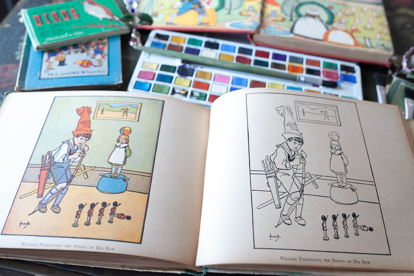 Happy Land Drawing and Painting Book- Artbook- Paintings - Vintage Book- Painting