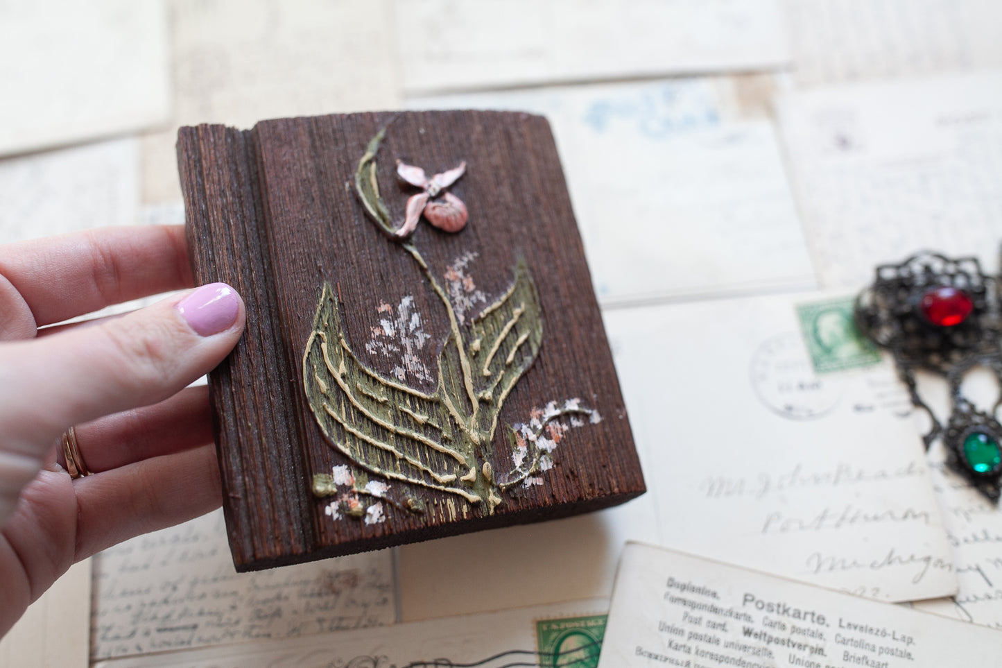 Vintage Painted Floral - Miniature Painting