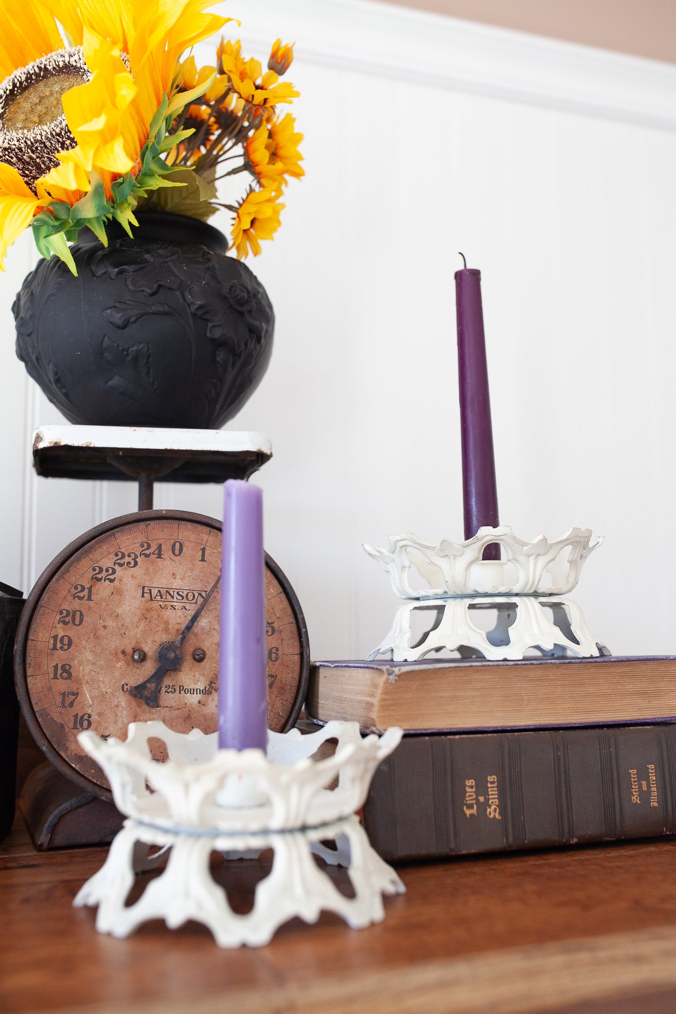 Vintage Iron Candle Holders- Taper Candle Holder- Candle - Salvage