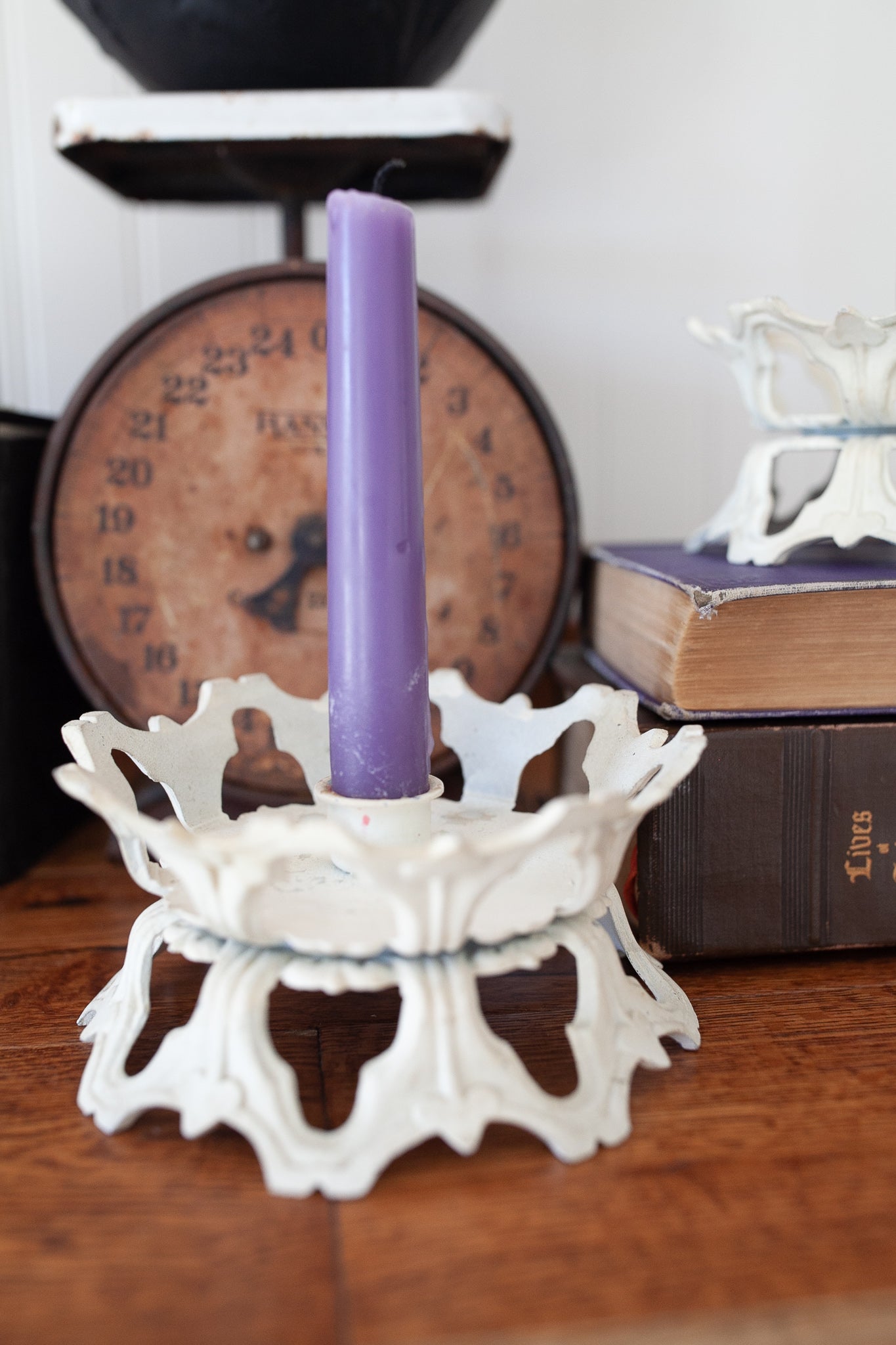 Vintage Iron Candle Holders- Taper Candle Holder- Candle - Salvage