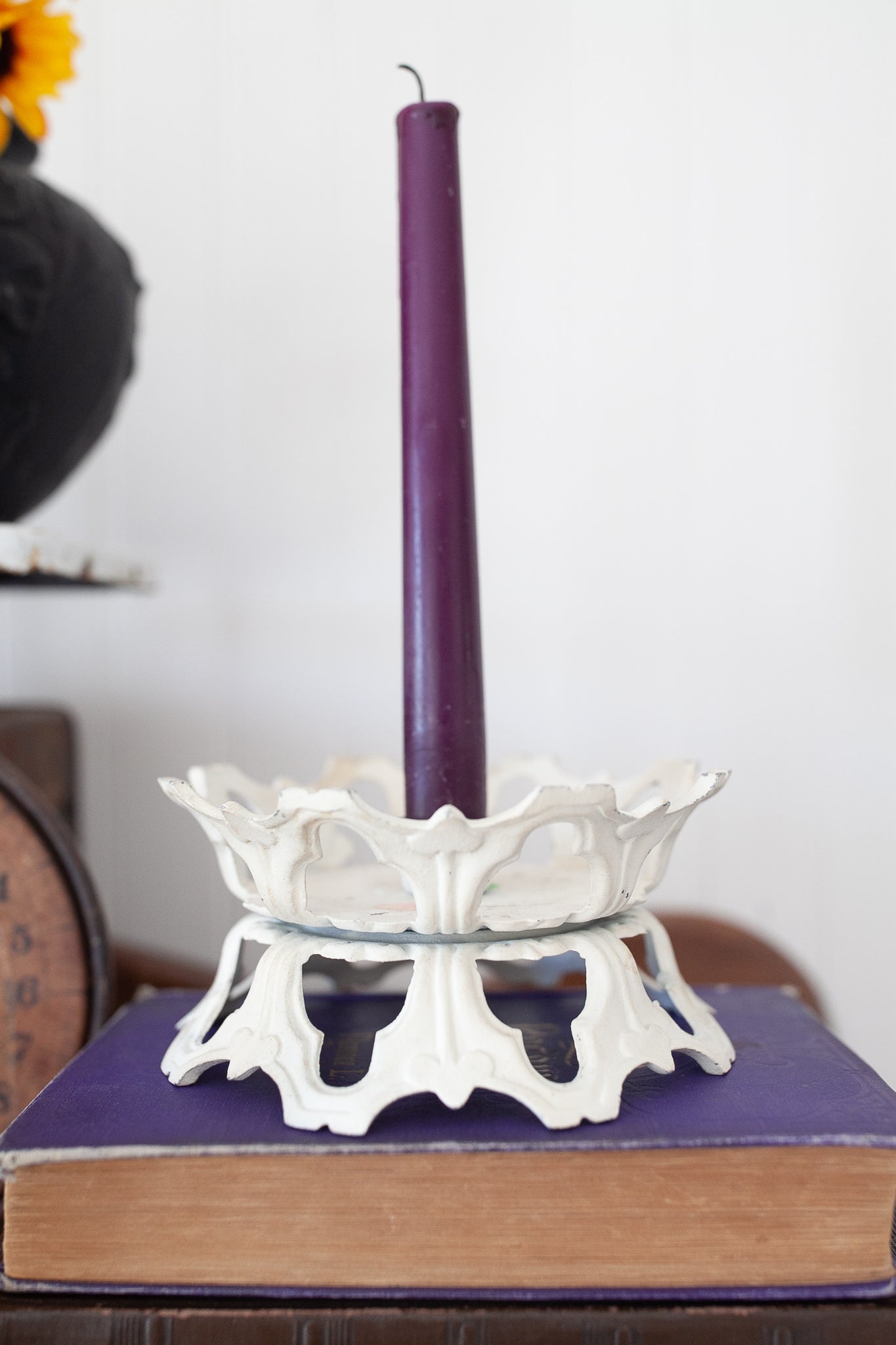 Vintage Iron Candle Holders- Taper Candle Holder- Candle - Salvage