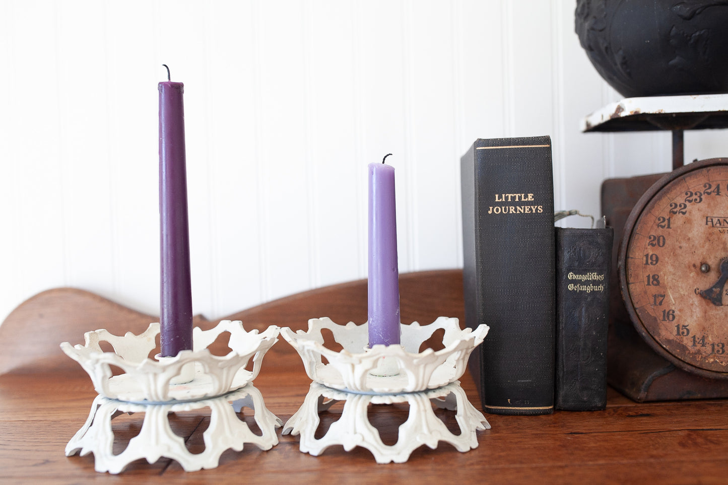 Vintage Iron Candle Holders- Taper Candle Holder- Candle - Salvage