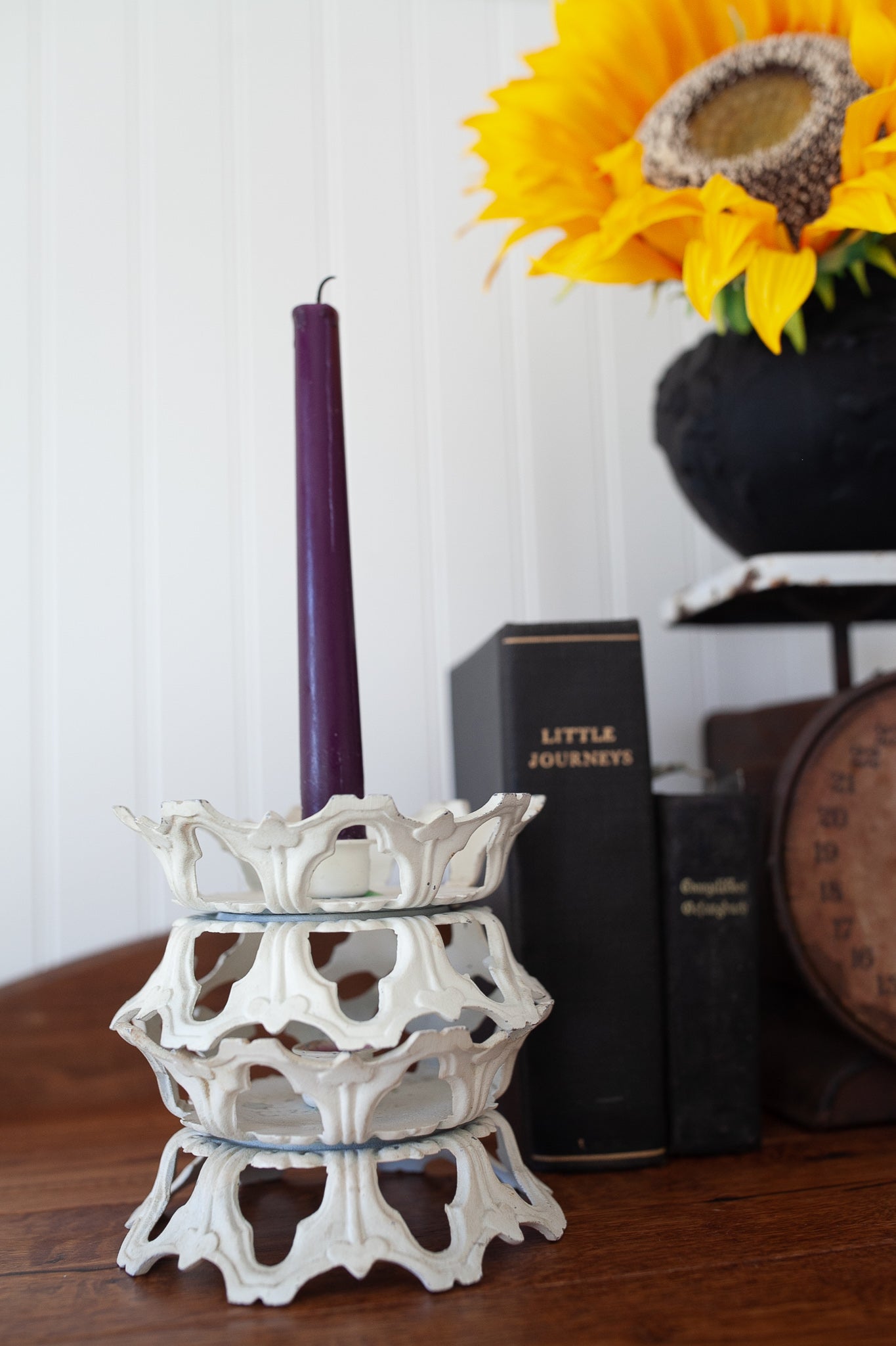 Vintage Iron Candle Holders- Taper Candle Holder- Candle - Salvage