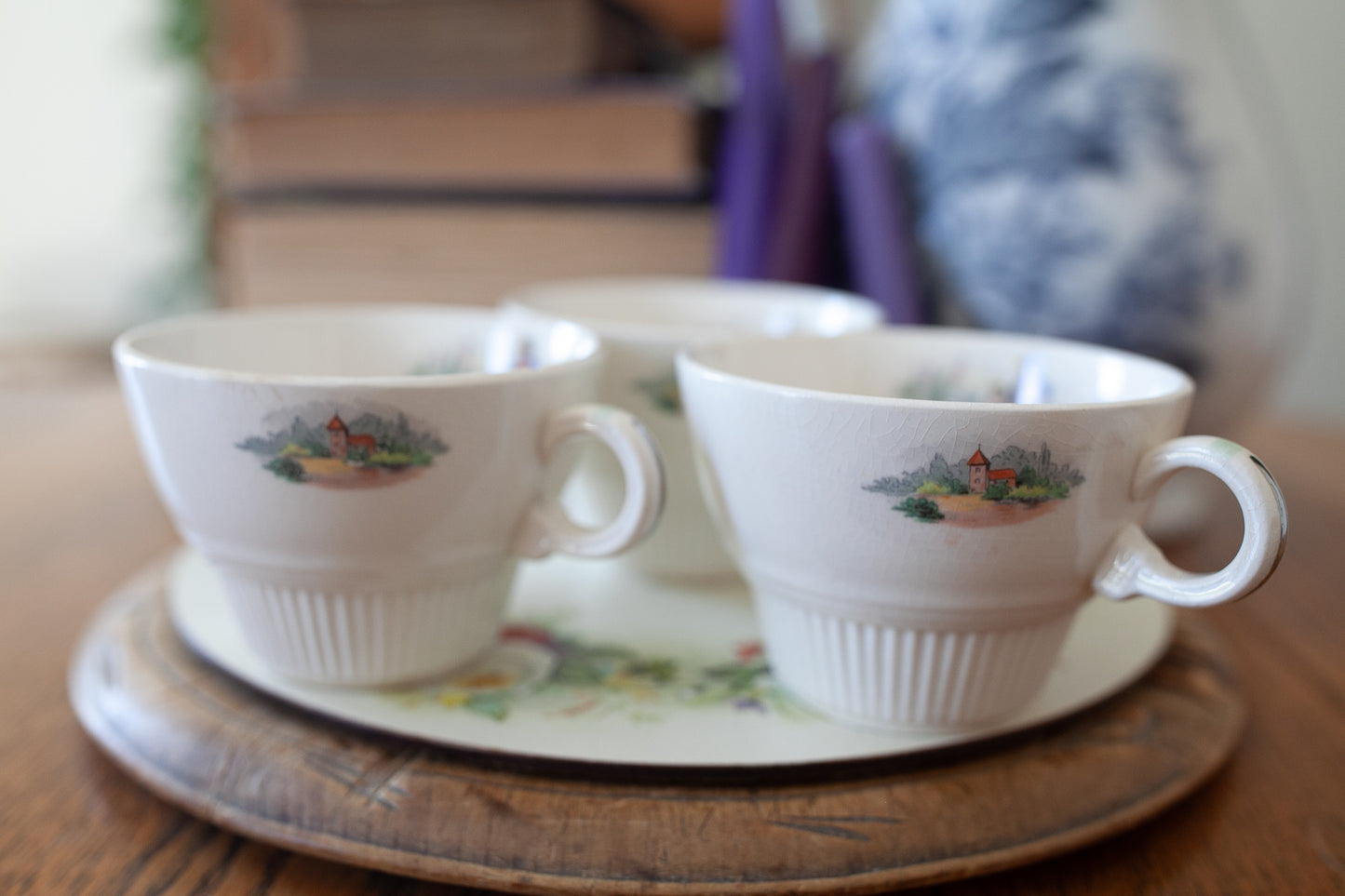 Vintage Coffee Cup- Cottage Scene cups- Salem China Co