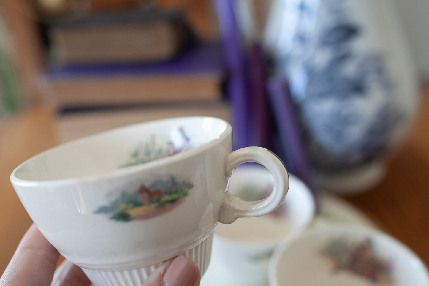 Vintage Coffee Cup- Cottage Scene cups- Salem China Co