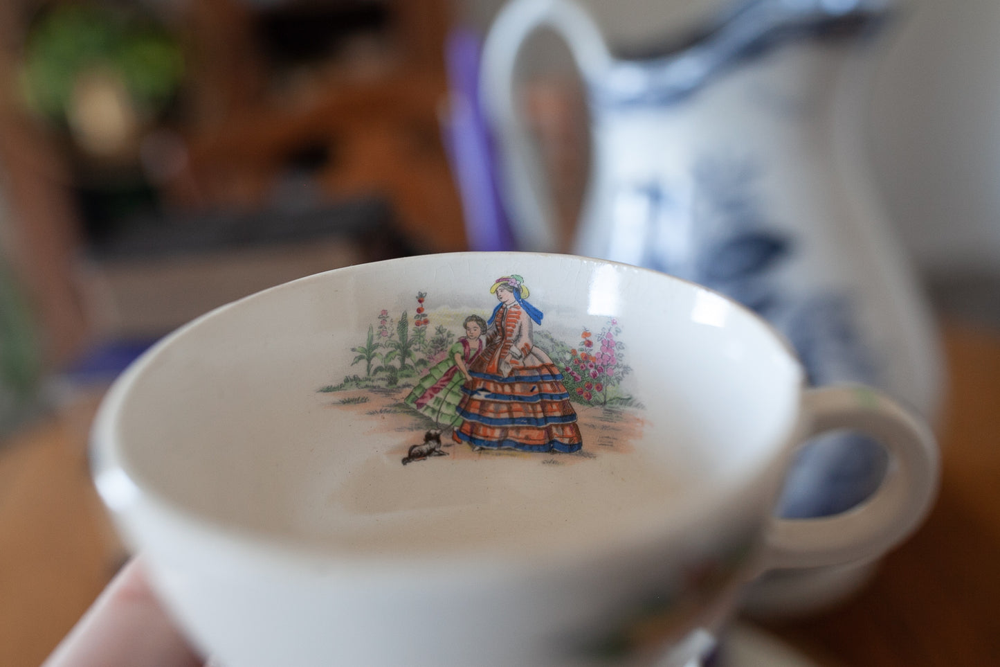 Vintage Coffee Cup- Cottage Scene cups- Salem China Co